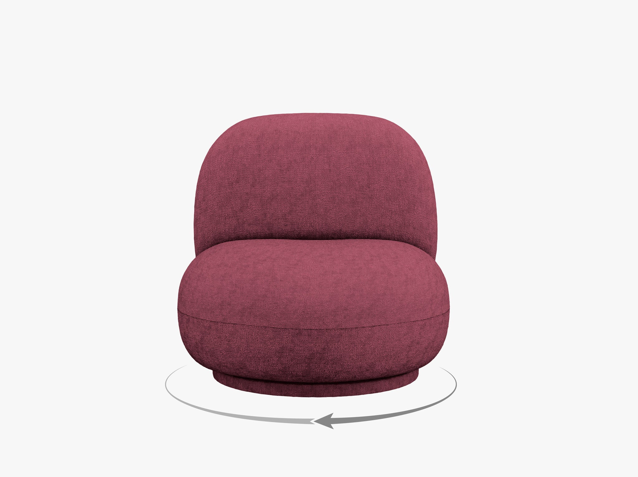 Micadoni Drehbarer Sessel Chuck Chenille Purpur Rot