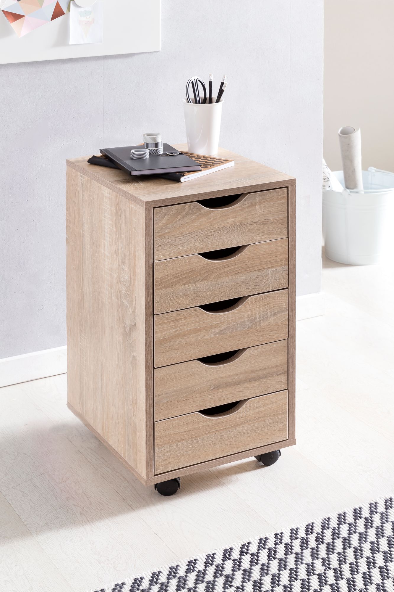 Rollcontainer Dalaro Braun 33 × 38 × 64 cm