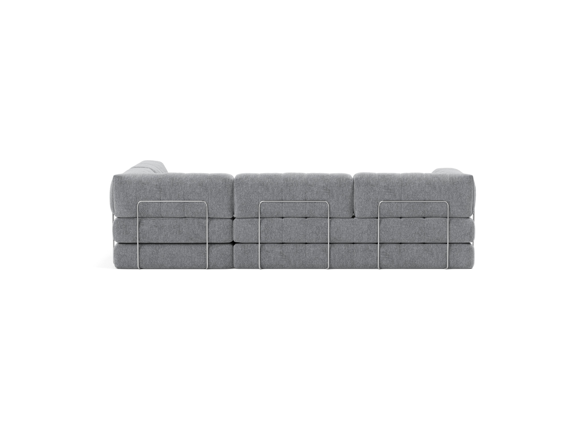 Eck-Schlafsofa CozyPad L-Form mit Armlehne Strukturierter Stoff Twist 565-Granite