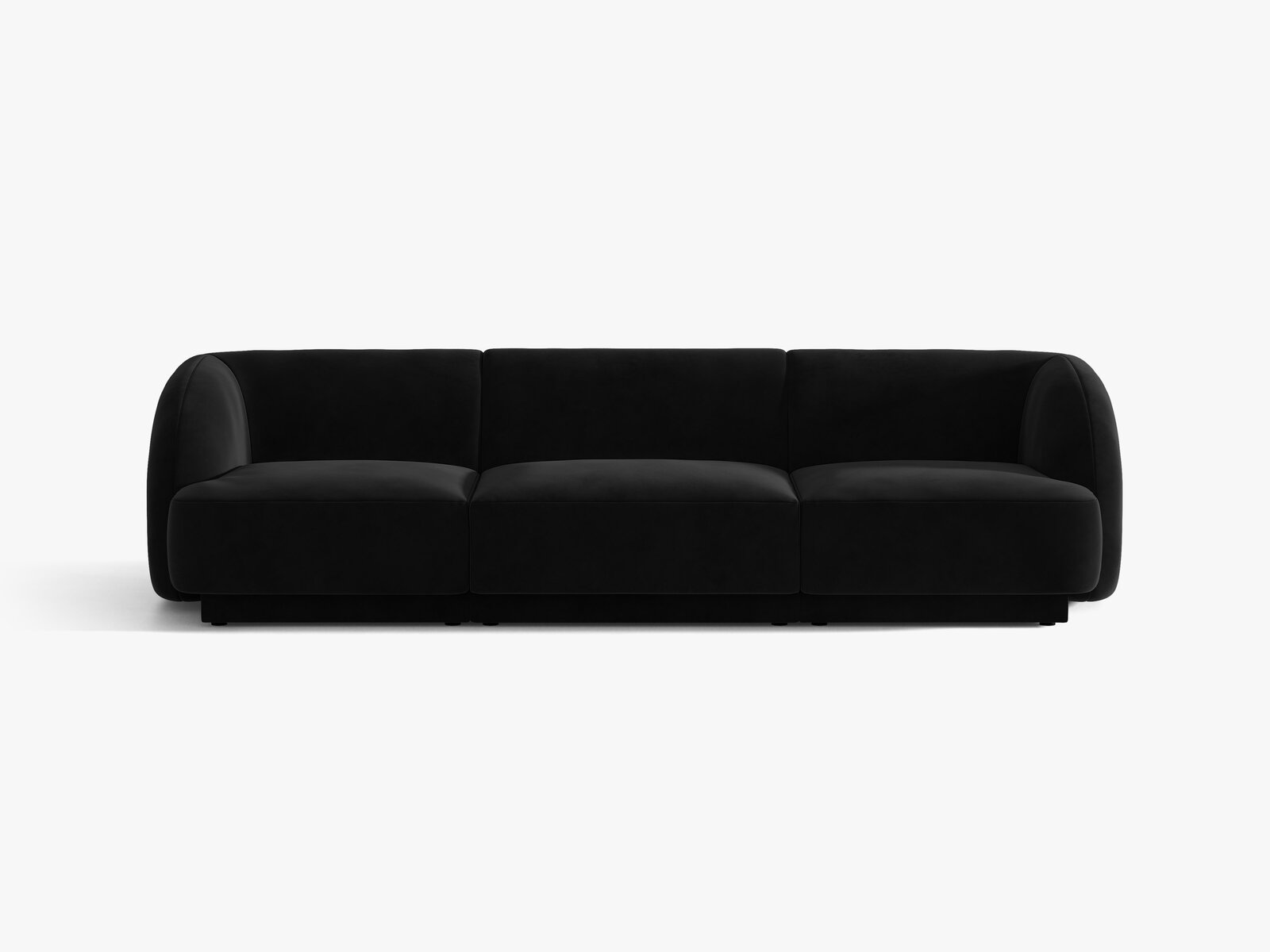 Micadoni Sofa Miley 3-Sitzer Samt Bluvel Schwarz