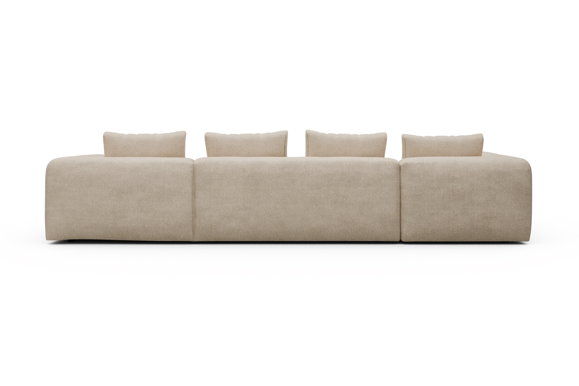 Wohnlandschaft Fred Chaiselongue rechts mit 2-Sitzer und lange Armlehne links Casone-Natural-Beige
