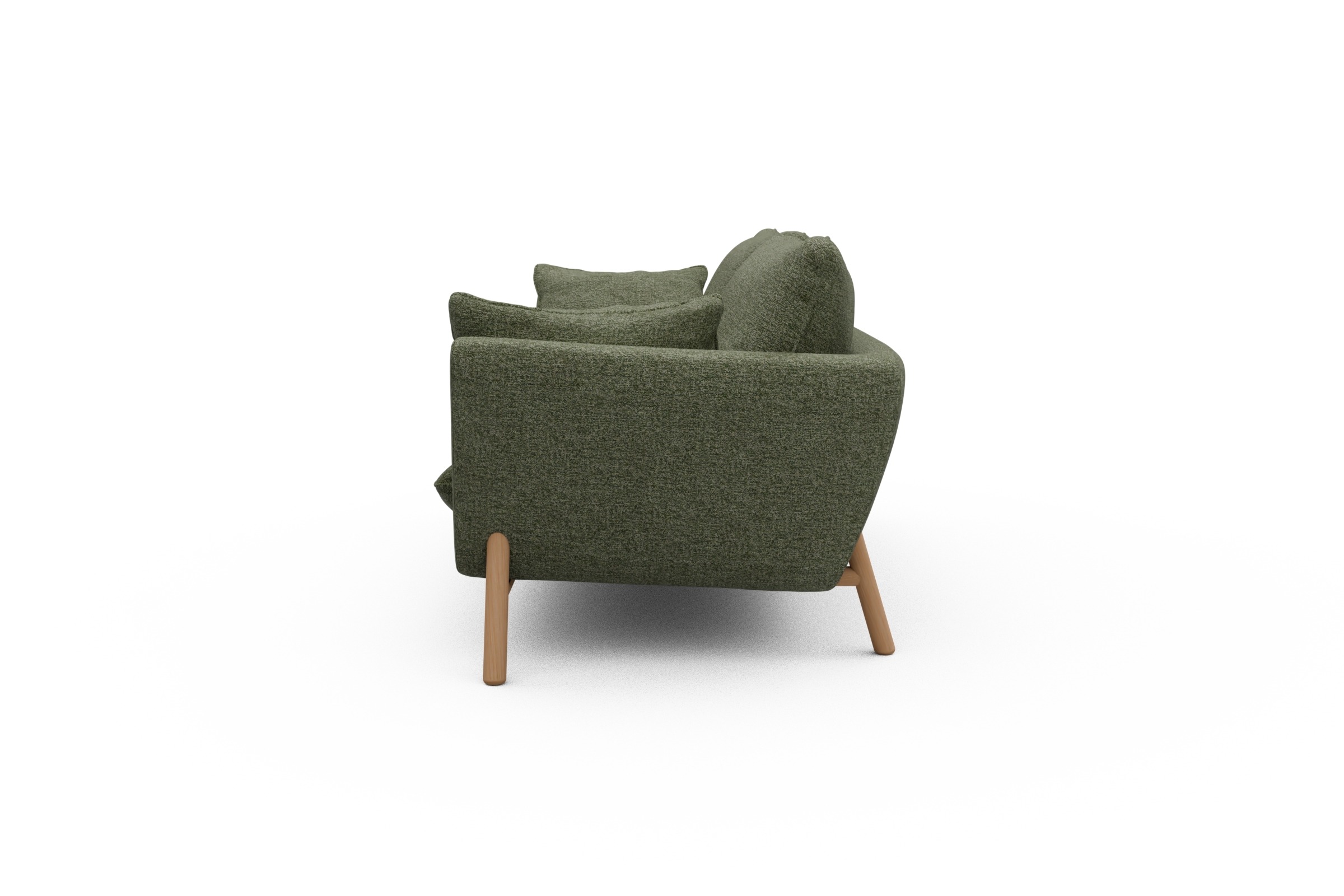 Sofa Emil 3-Sitzer Beinfarbe Eiche Natur Carreno-Vivid-Green