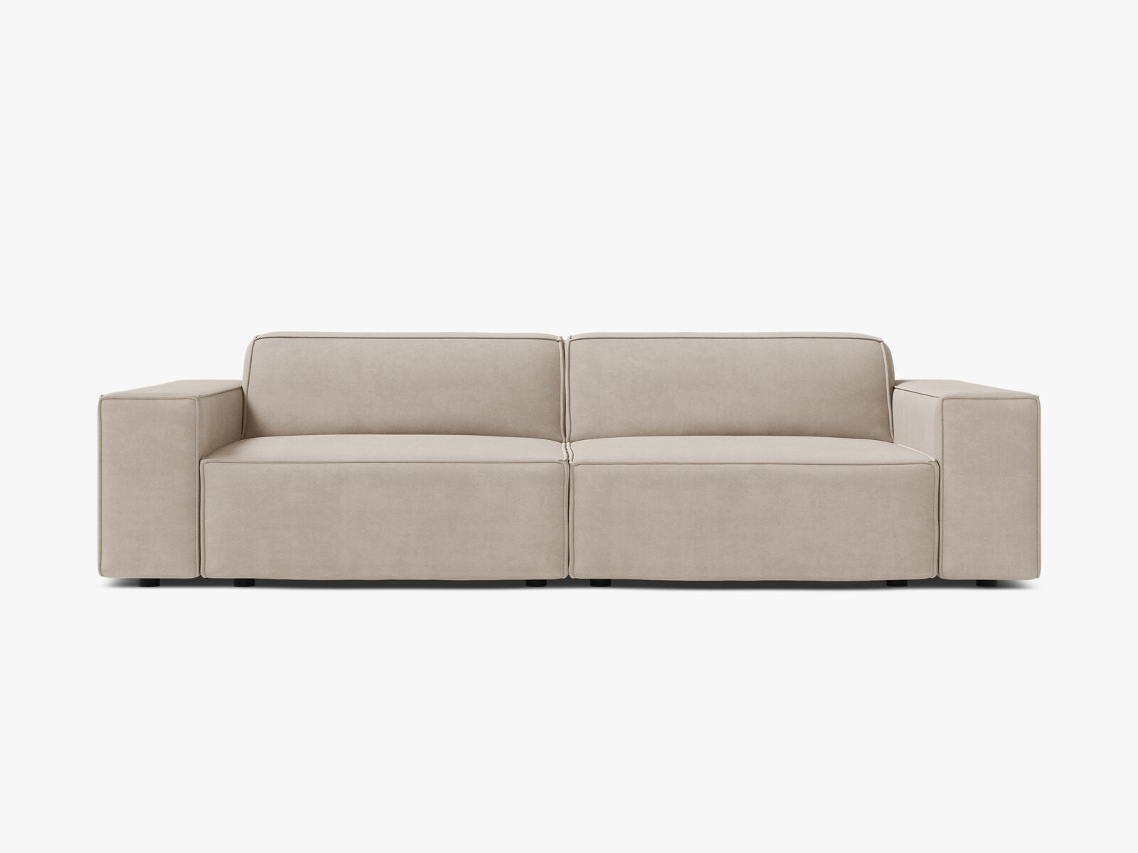 Micadoni 3-Sitzer Sofa Jodie Samt Bluvel Dunkelbeige