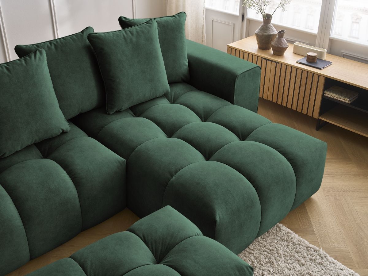 Bobochic Mont-blanc Wohnlandschaft mit Pouf Samt Grün