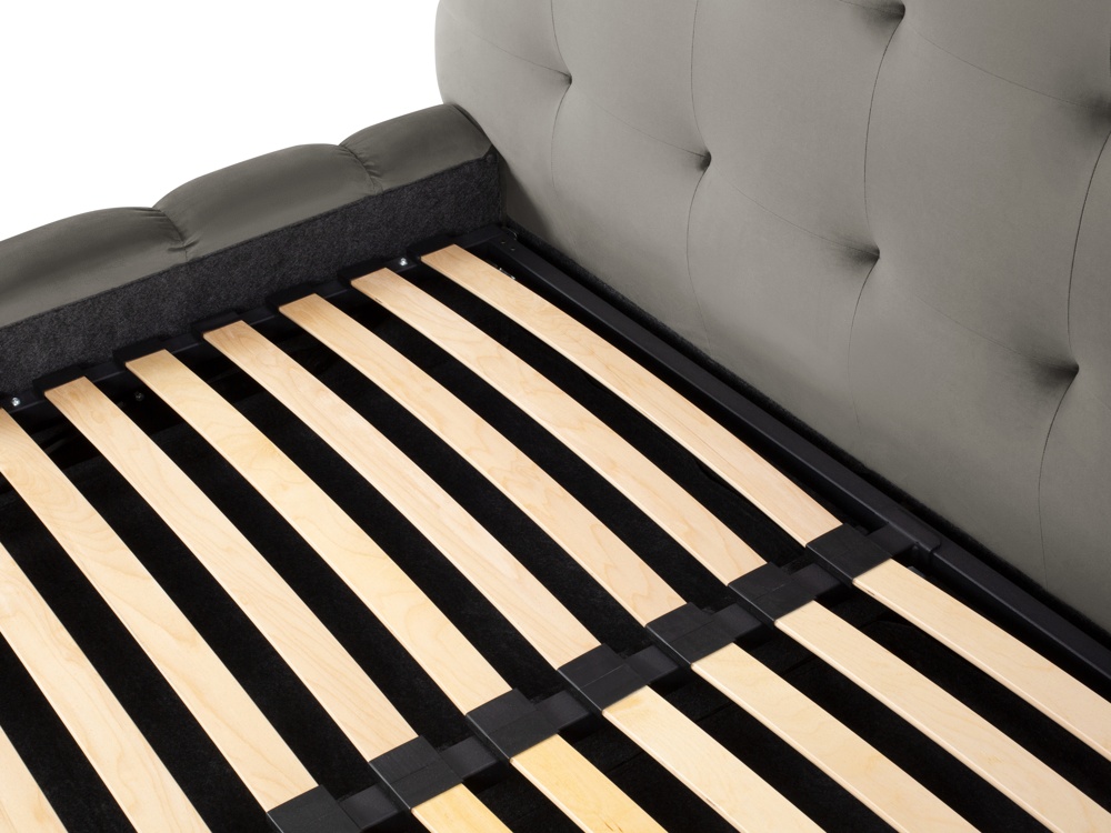 Cosmopolitan Design Stauraumbett mit Kopfteil Bali 200x200 Samt Bluvel Hellgrau