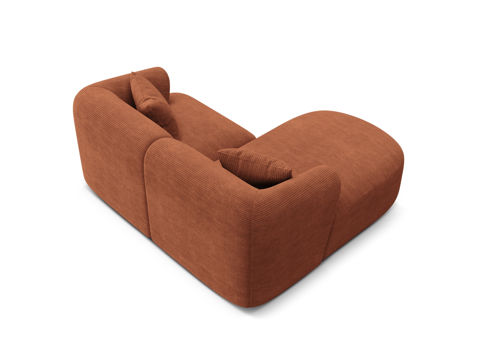 Cosmopolitan Design Ecksofa Campi 3-Sitzer Kord Lincoln D Terrakotta Links