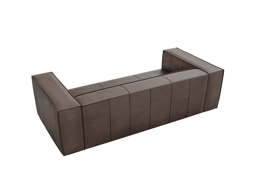 Cosmopolitan Design Sofa Turin 3-Sitzer Leder Granada Graubraun