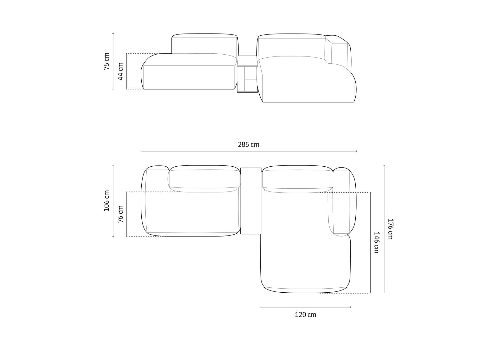 Micadoni Ecksofa Martina 2-Sitzer mit Couchtisch Rechts Kord Moßgrün