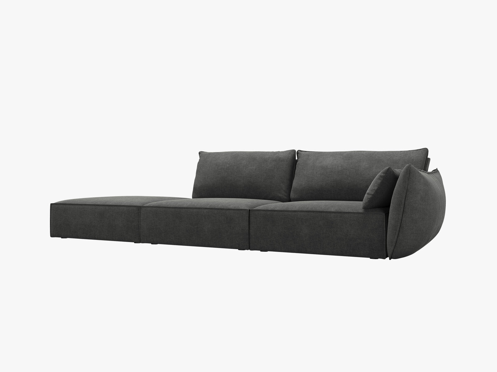 Micadoni Sofa Kaelle 4-Sitzer Links Chenille Over The Horizon Dunkelgrau