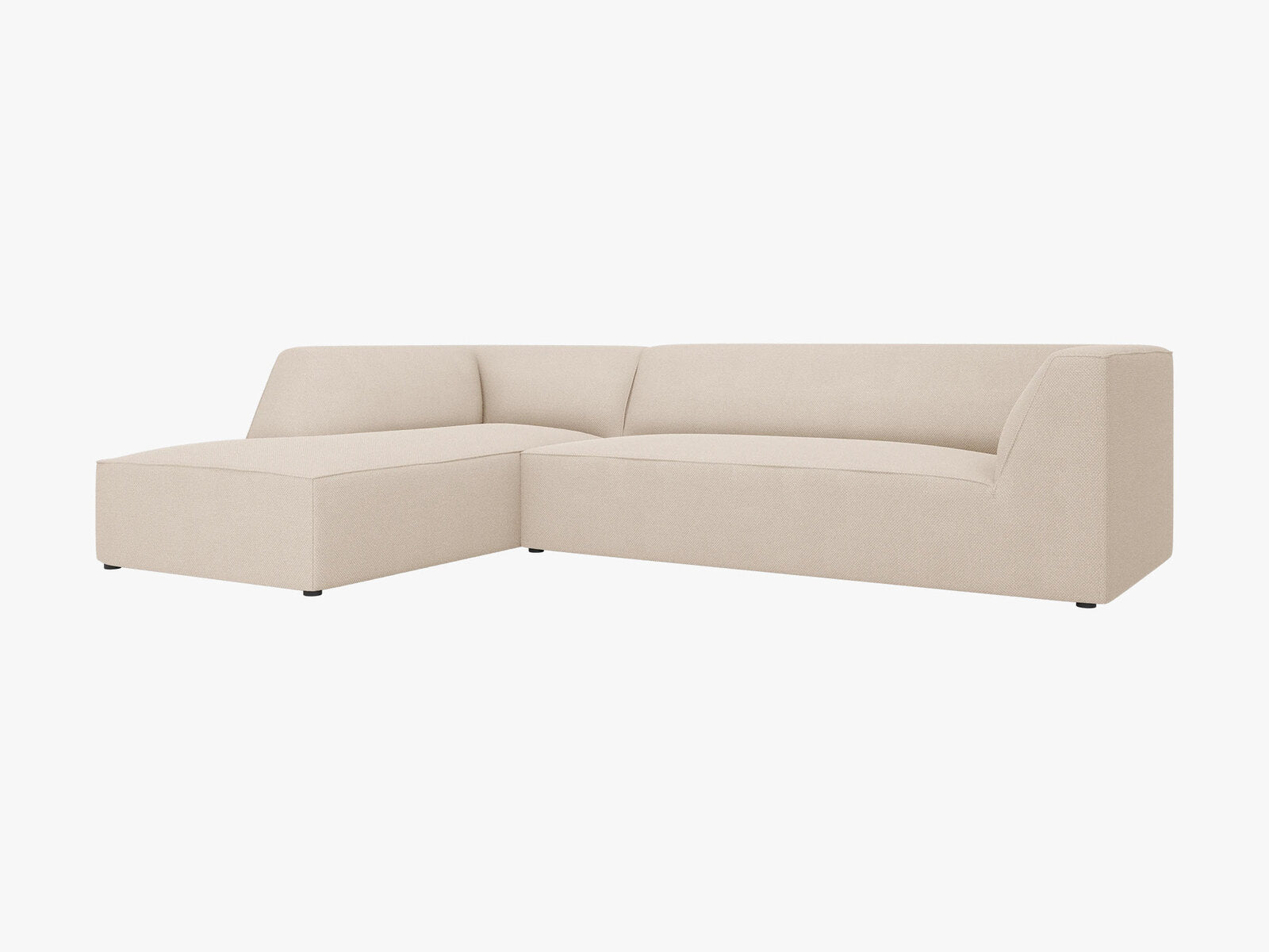 Micadoni 4-Sitzer Modular Sofa Ruby Links Strukturierter Stoff Ottawa Beige