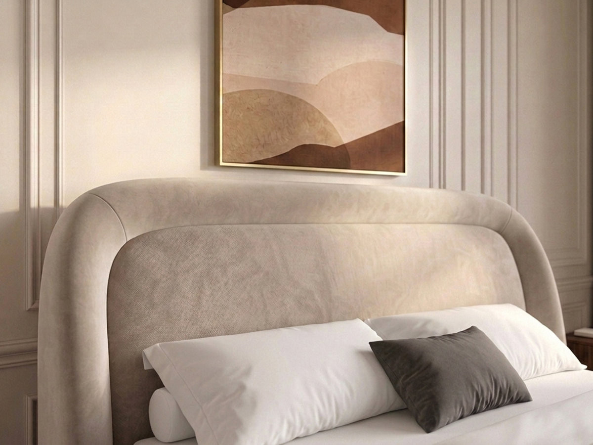 Bobochic Sam Polsterbett mit Bettkasten Samt Beige, Liegefläche 180 × 200 cm