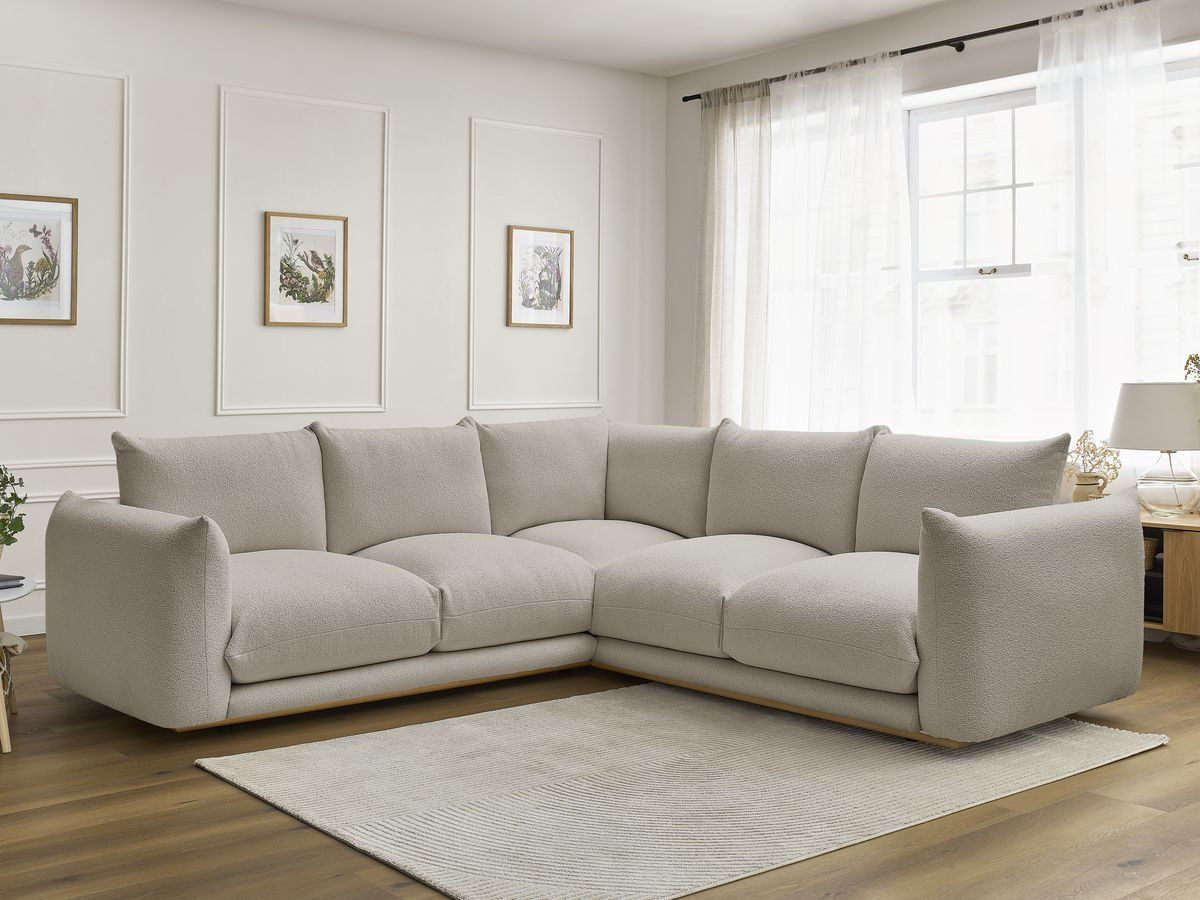 Bobochic Ernest Ecksofa Bouclé-Stoff Taupe