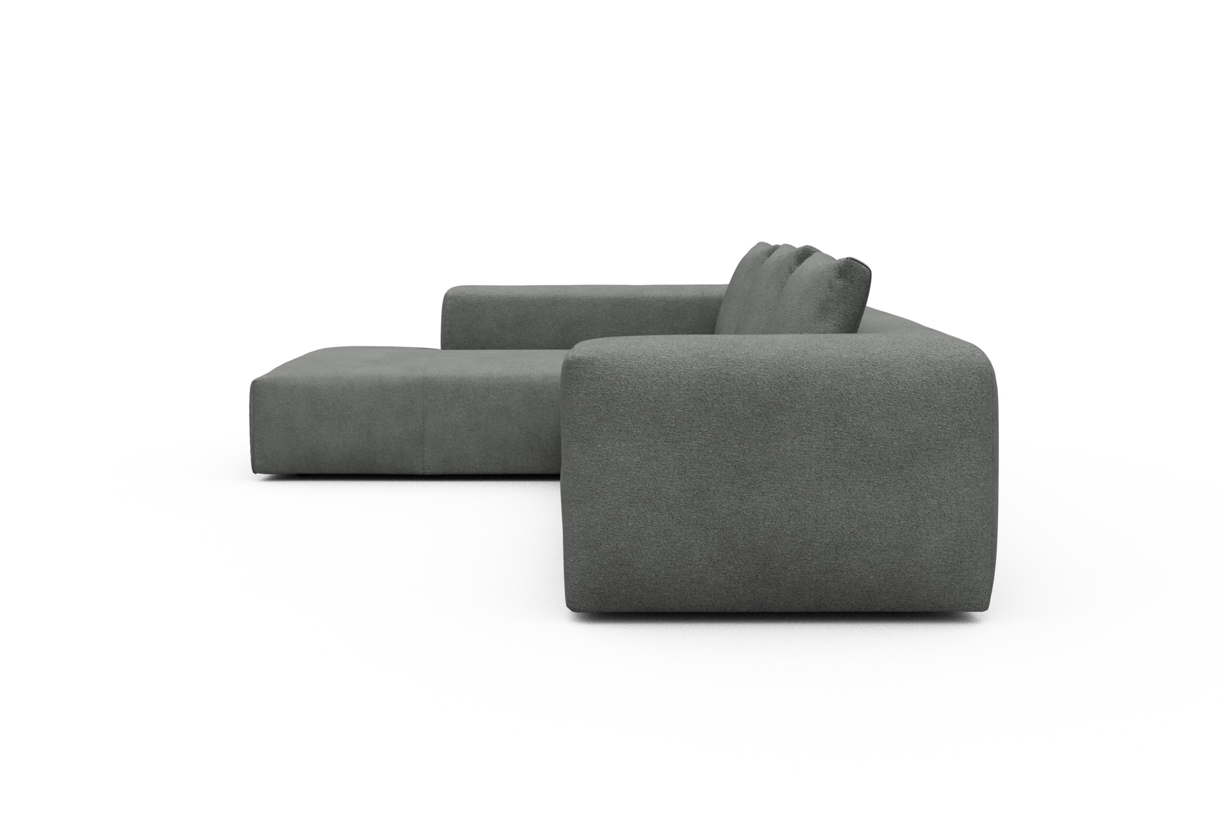 Ecksofa Fred Relax-Ecke links mit 2,5-Sitzer Boucle-Ash-Grey