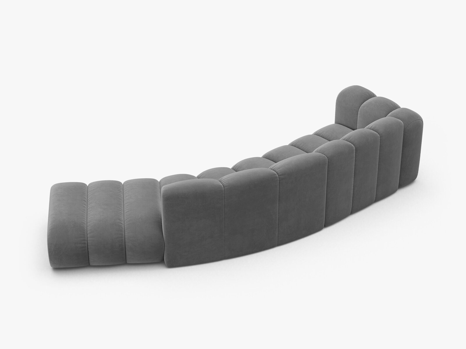Micadoni Modulares Sofa Lupine 5-Sitzer Samt Venus Hellgrau Rechts