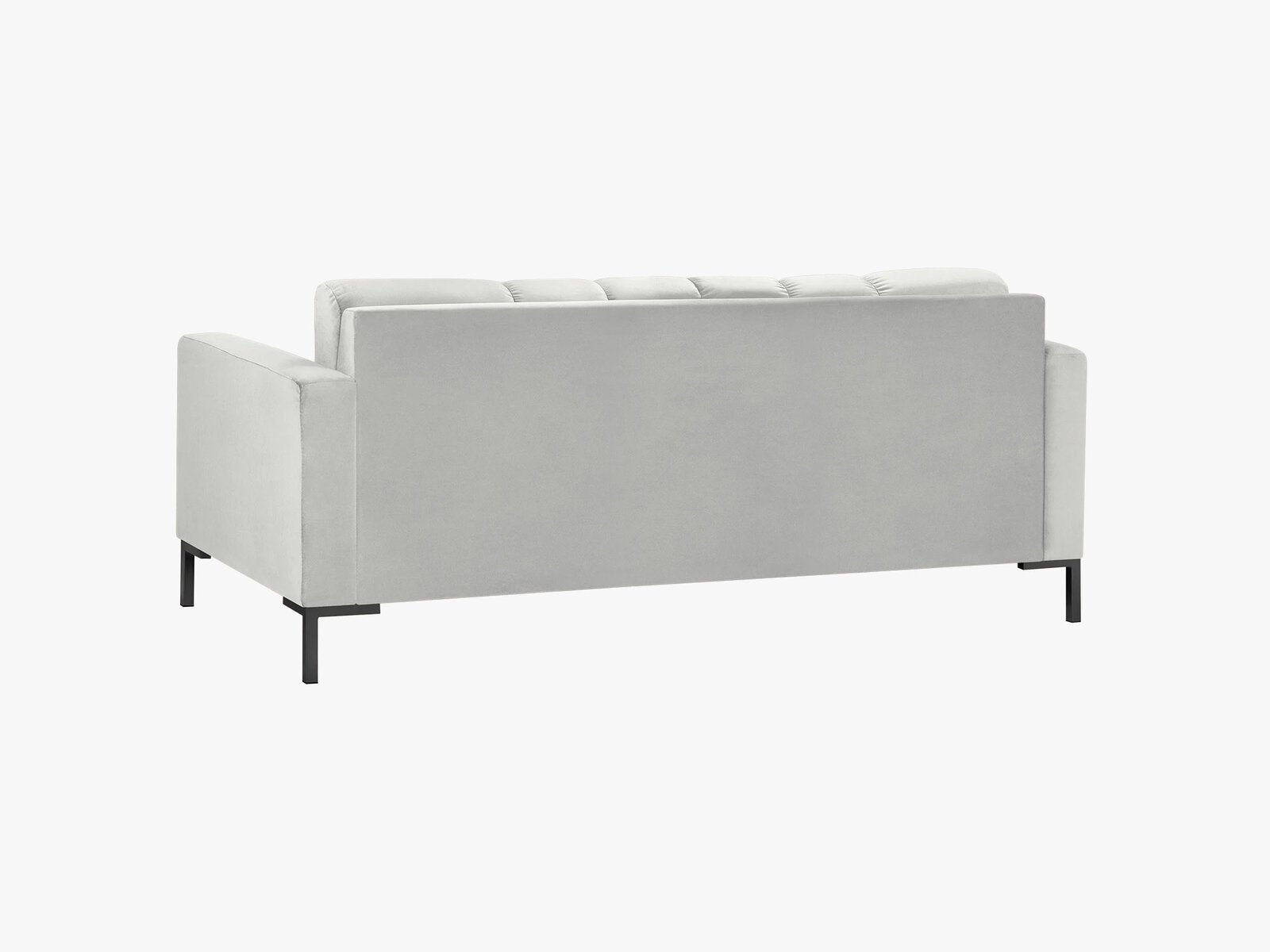 Micadoni Sofa Mamaia 2-Sitzer Samt Bluvel Silber schwarze Beine