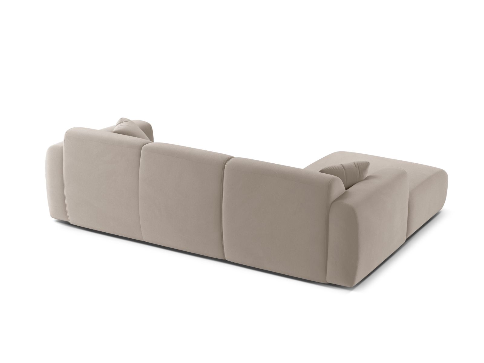 Micadoni Ecksofa Molino 4-Sitzer Links Samt Casino Helles Beige