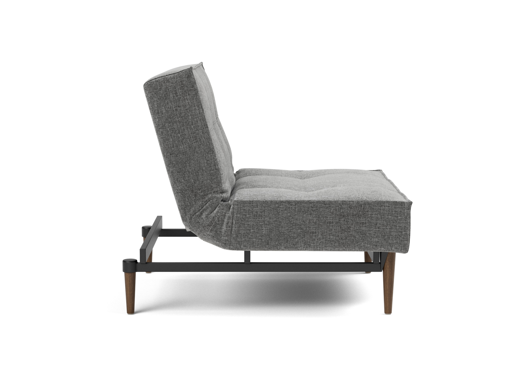 Sessel Splitback Strukturierter Stoff Twist 563-Charcoal Beine Styletto Eiche dunkel