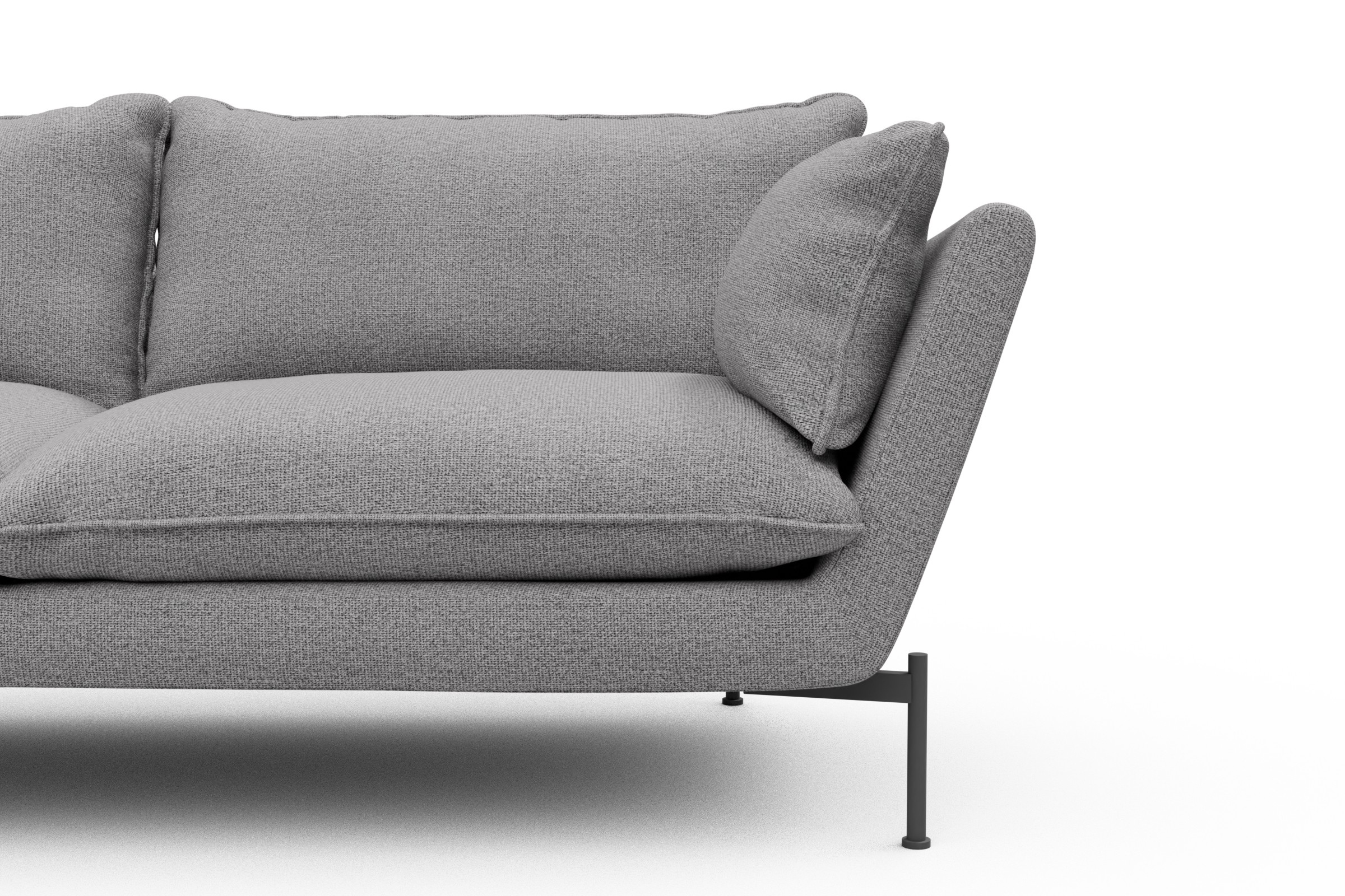 Sofa Anton Soft 2-Sitzer Strukturierter Stoff Sama 336-Grey