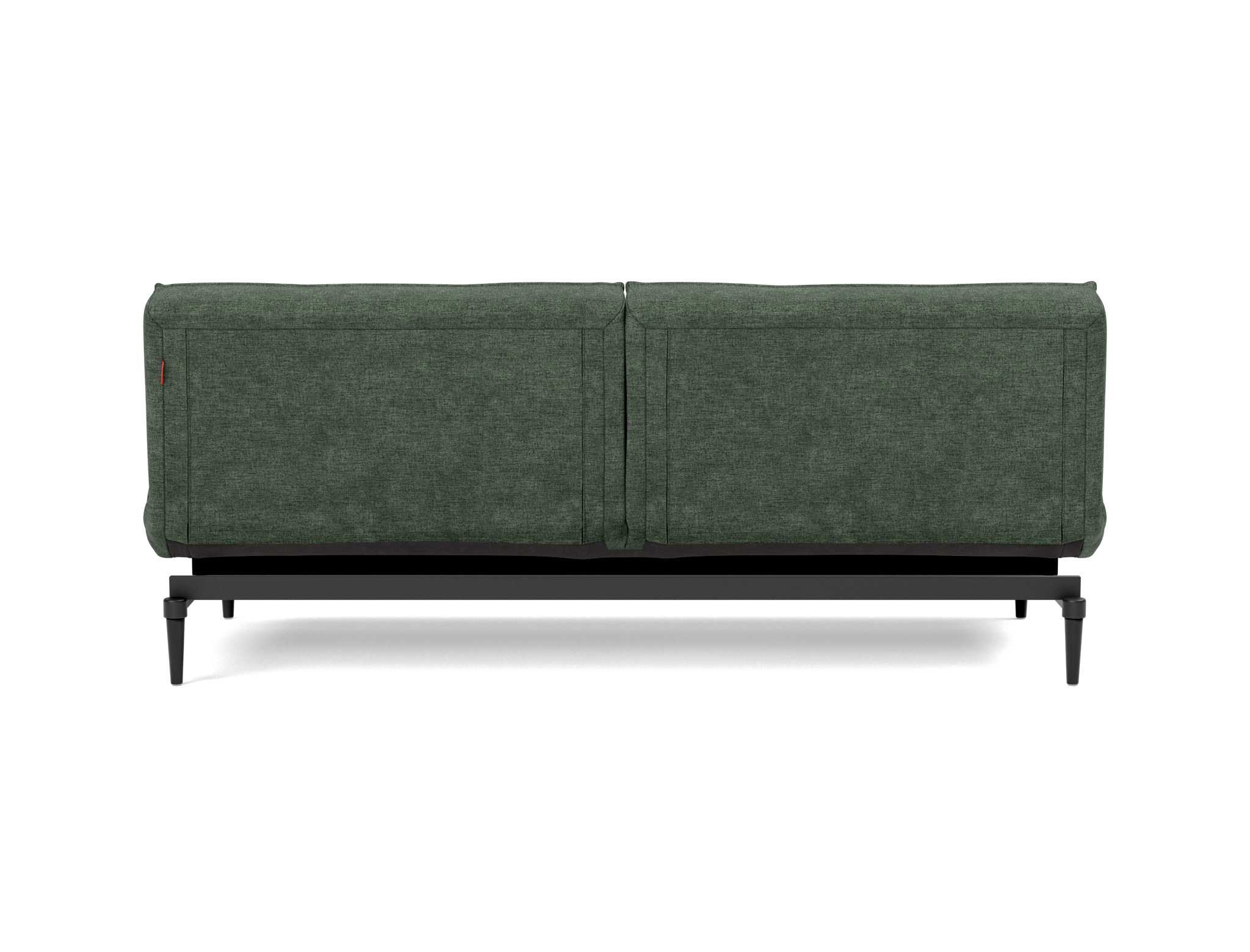 Schlafsofa Splitback Flachgewebe Avella 281-Pine-Green Beine Styletto Eiche schwarz