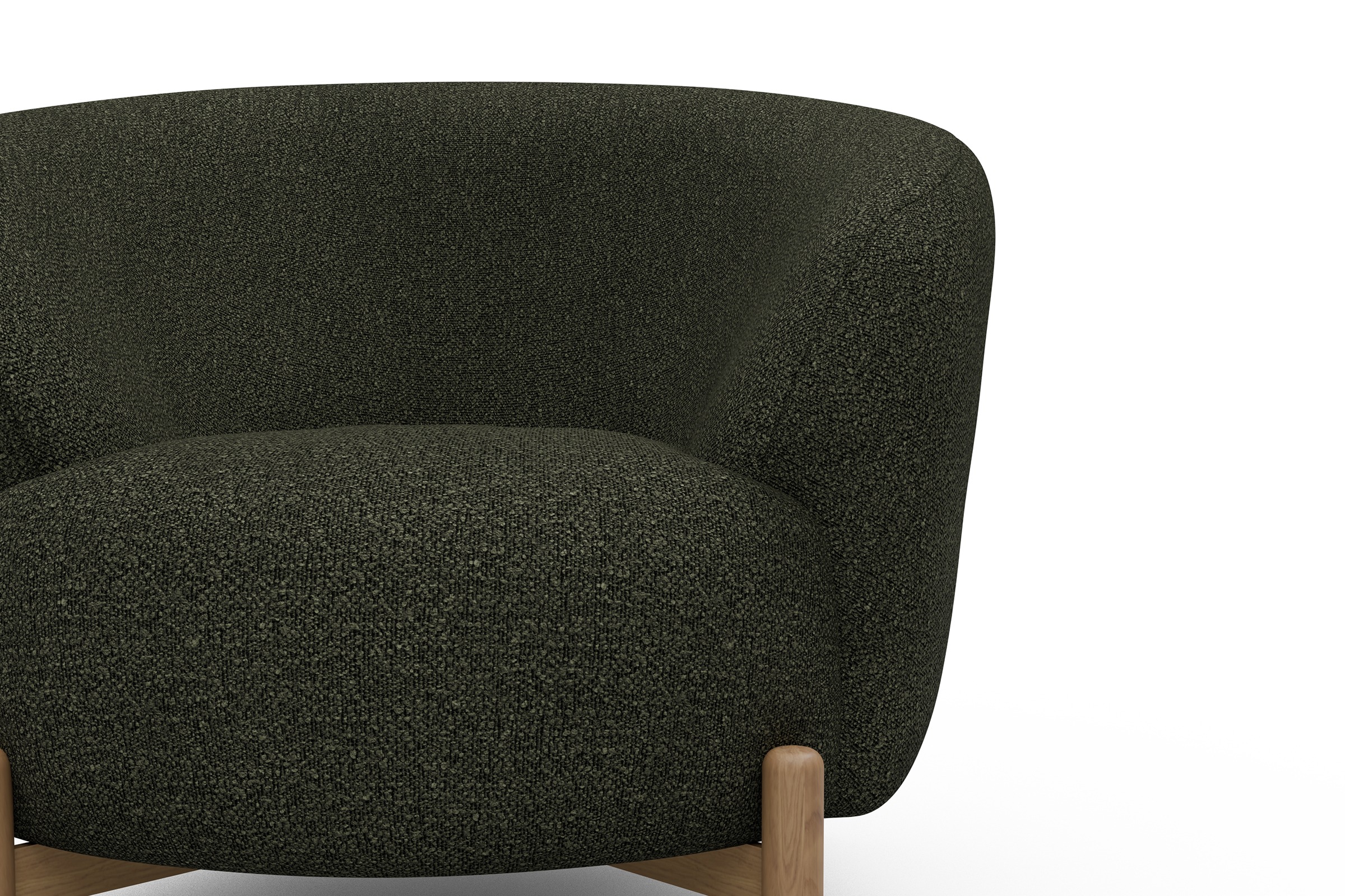 Sessel Ronda Holzbeine Eiche Natur Boucle-Forest-Green