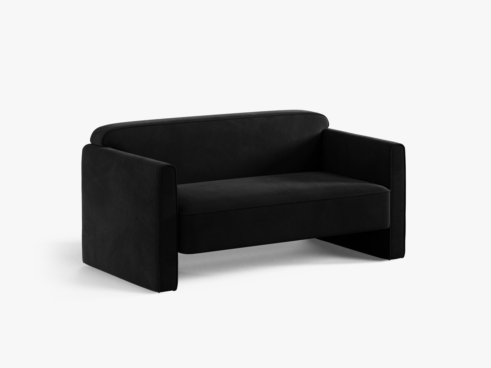 Micadoni Sofa Abby 2-Sitzer Samt Salvador Schwarz