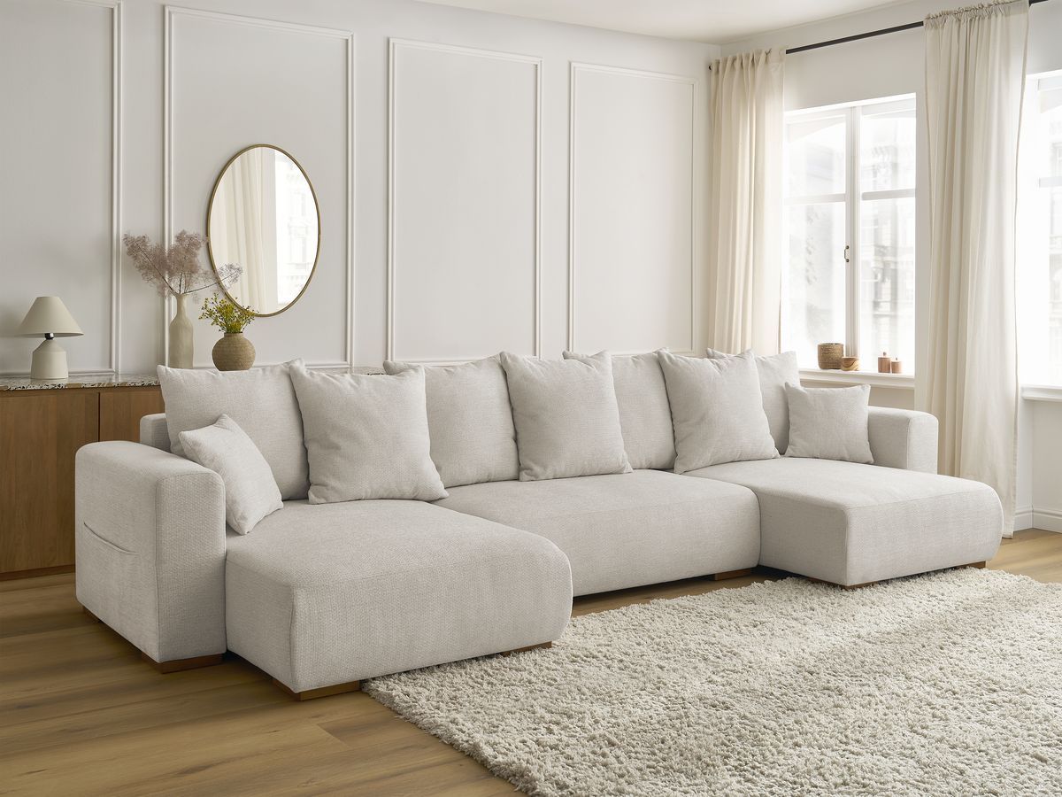 Bobochic Sidonie Wohnlandschaft Melange-Stoff Beige