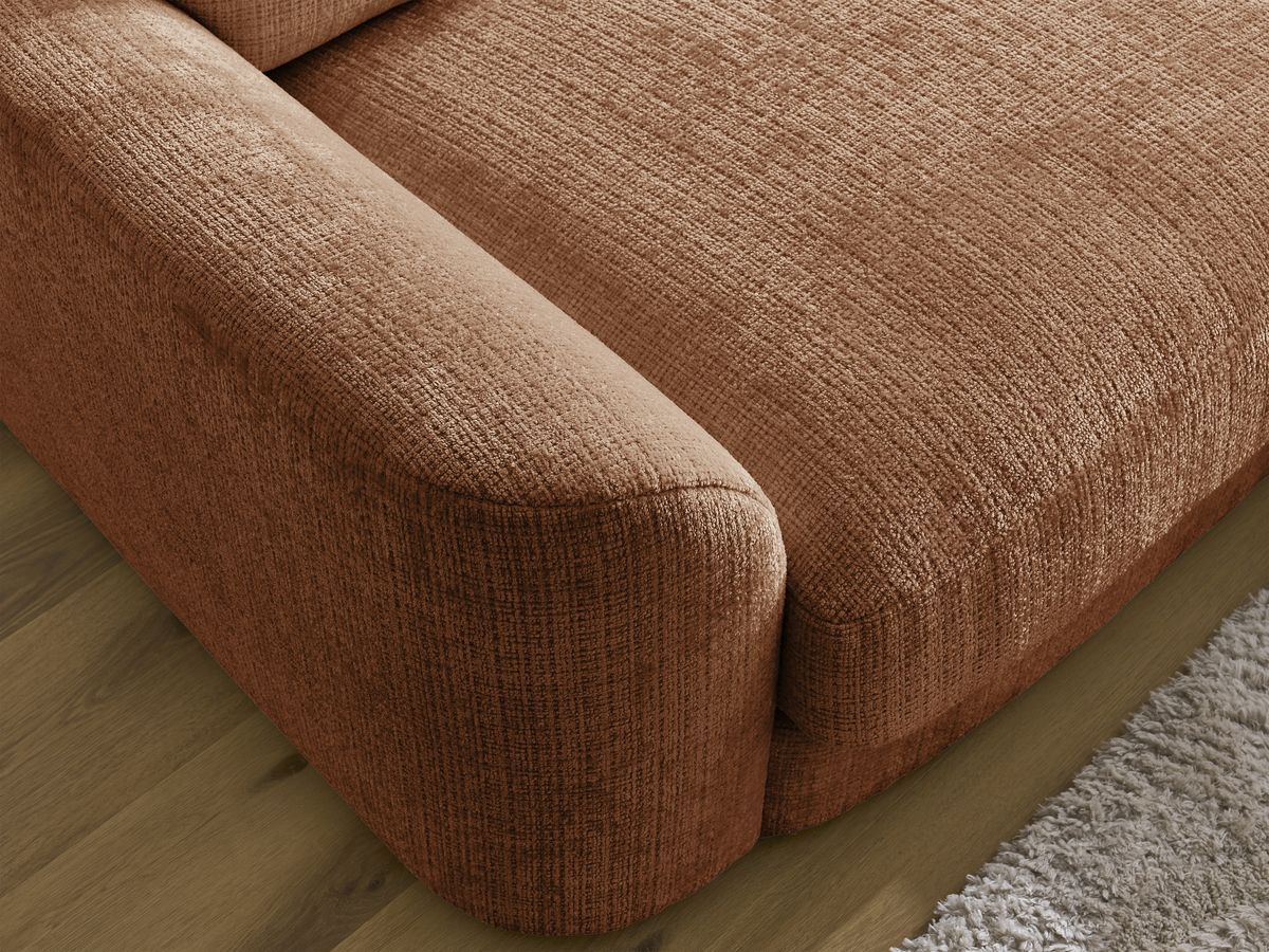 Bobochic Leonore Sofa 3-Sitzer Strukturstoff Orange