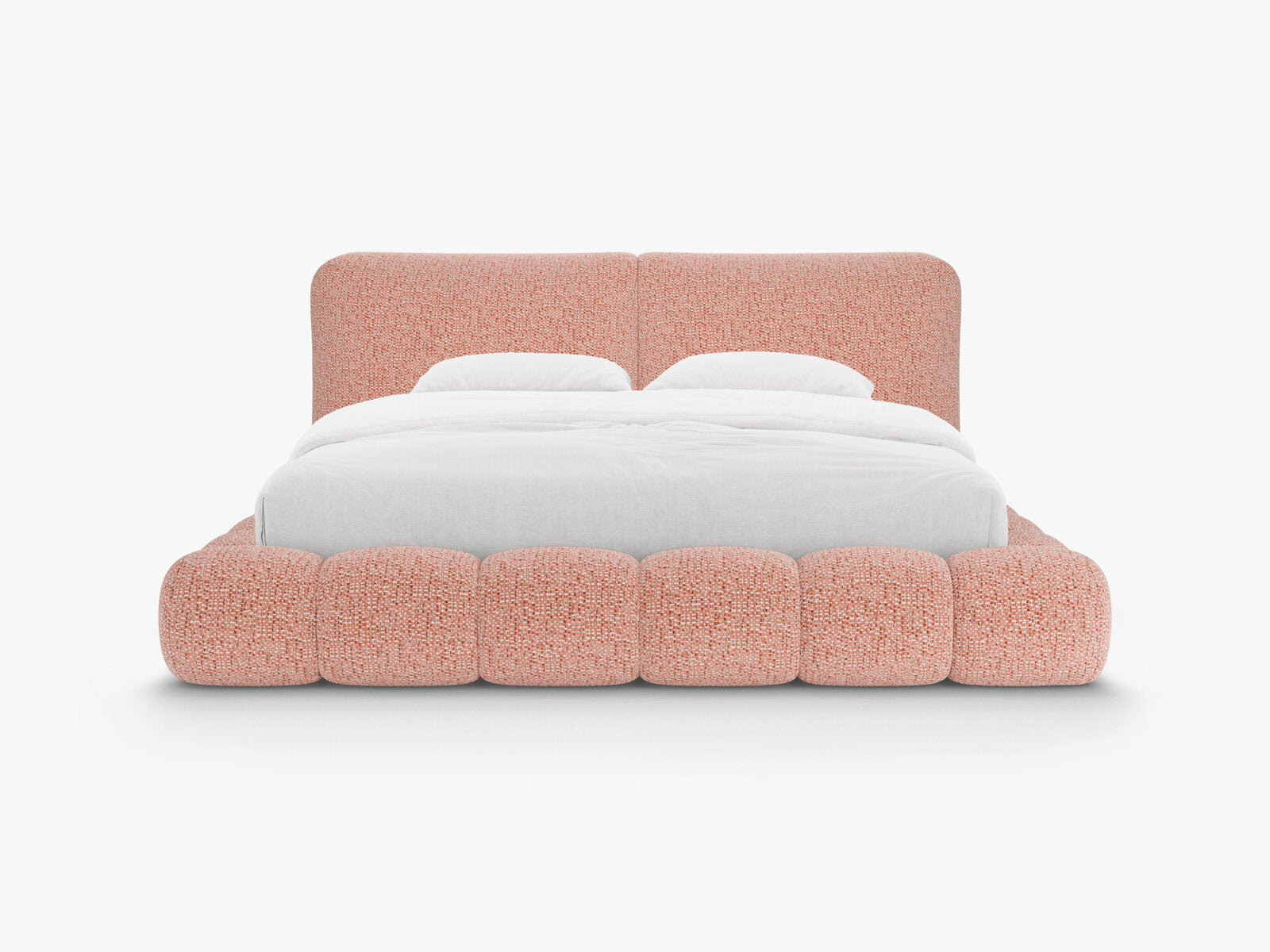 Micadoni Stauraumbett mit Kopfteil Solange Chenille Silencio Rosa 140x200