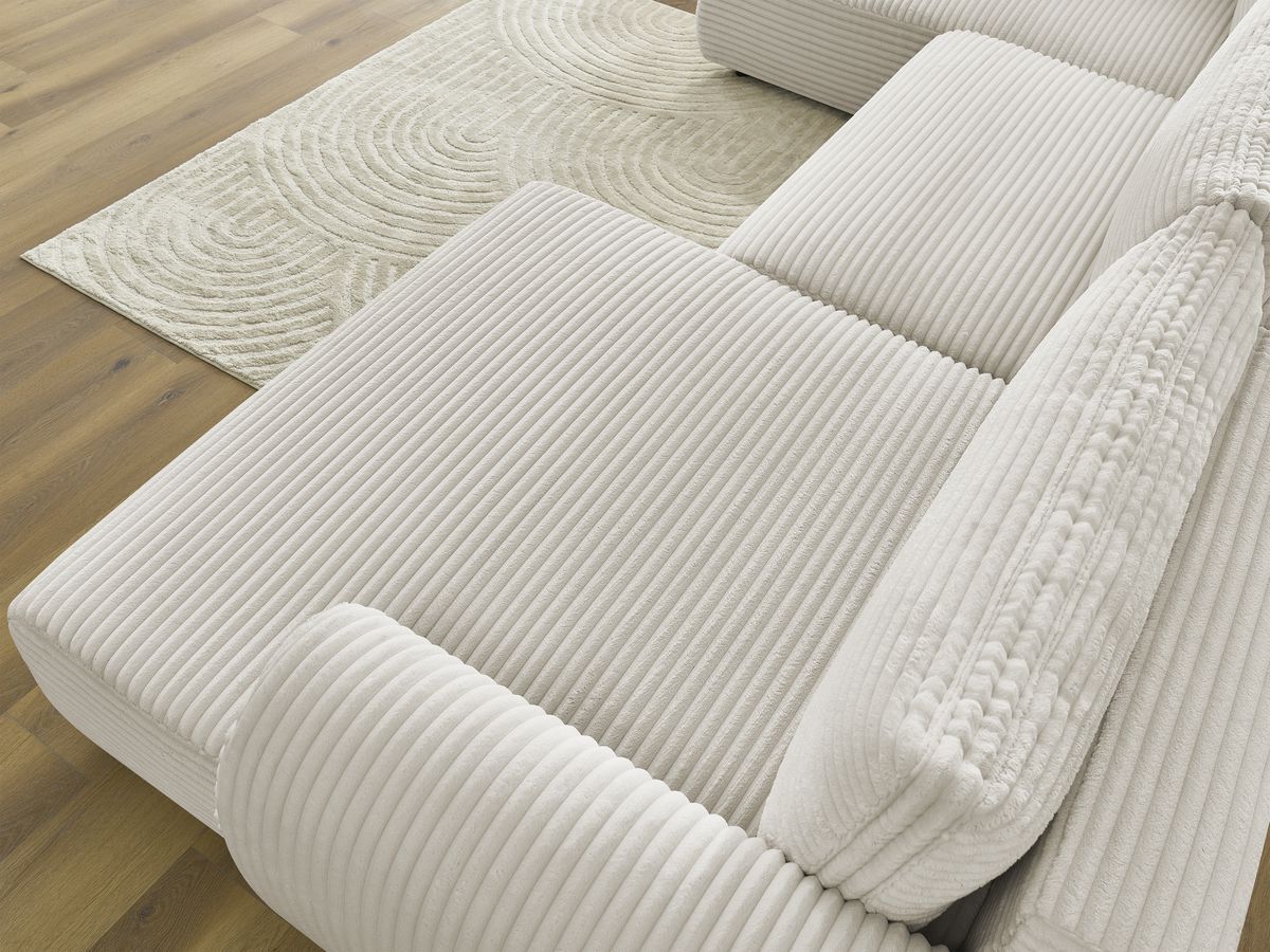 Bobochic Lucien Wohnlandschaft Breitcord weich Beige Ecke rechts