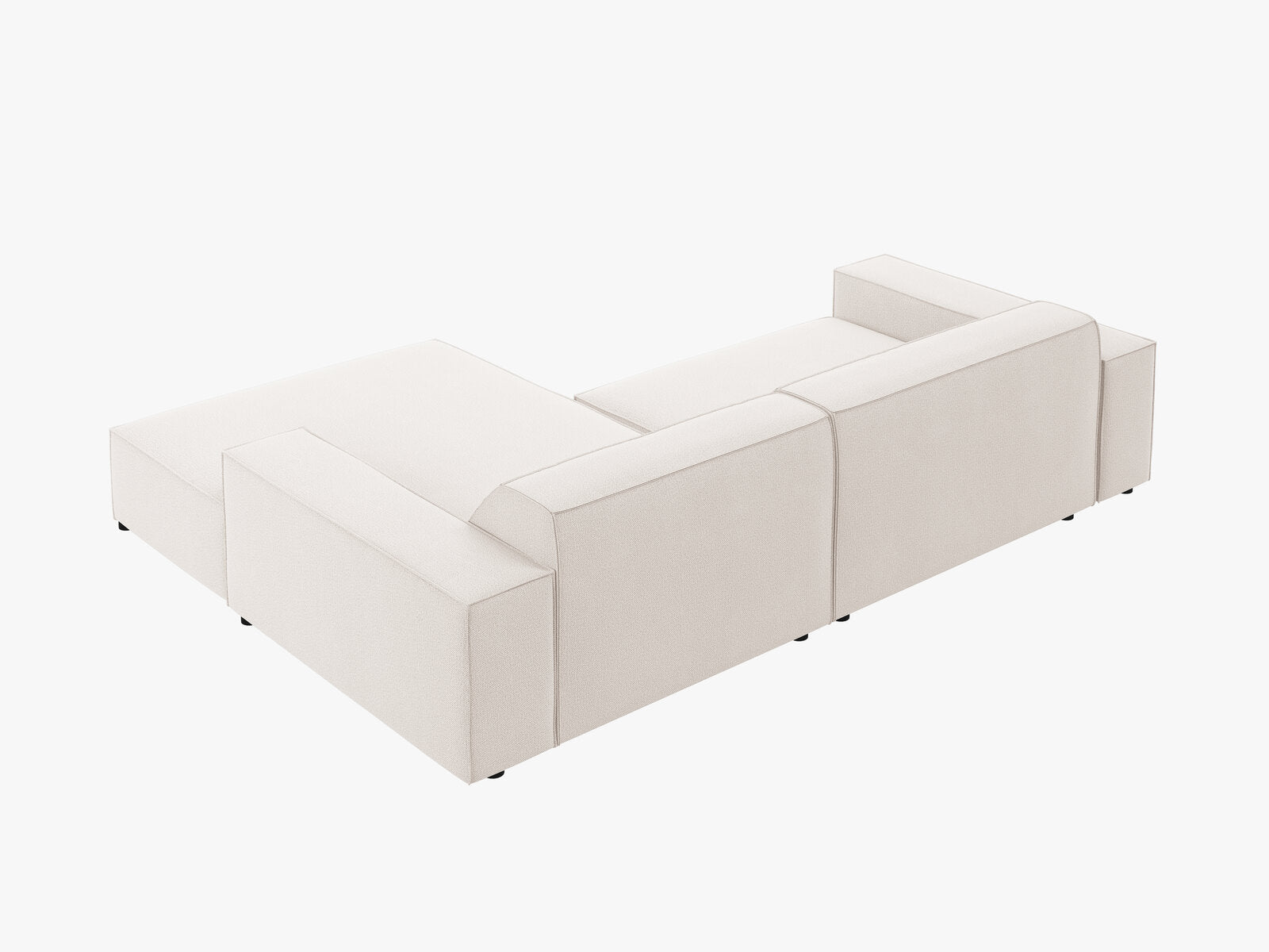 Micadoni Ecksofa Jodie 3-Sitzer Rechts Strukturierter Stoff Megan Helles Beige