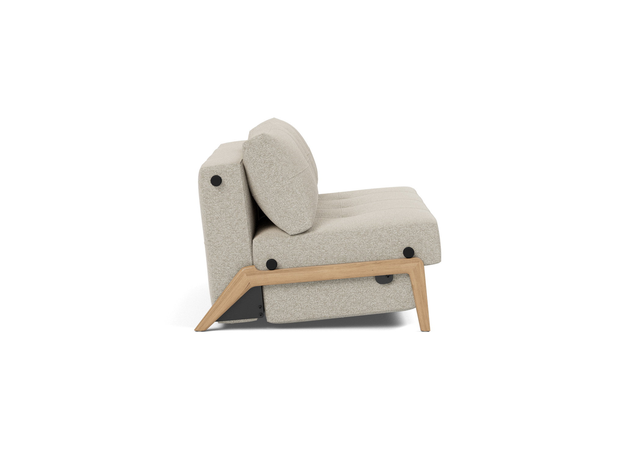 Schlafsofa Cubed 140 Boucle Skandi 539-Beige Beine Eiche