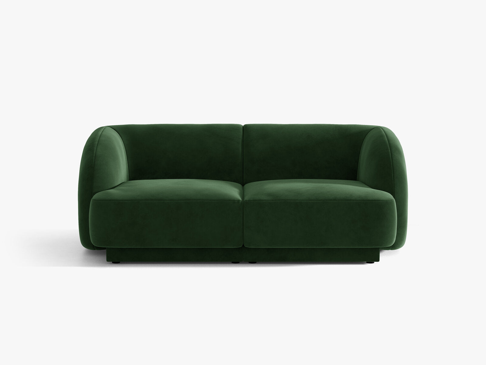 Micadoni Sofa Miley 2-Sitzer Samt Venus Flaschengrün