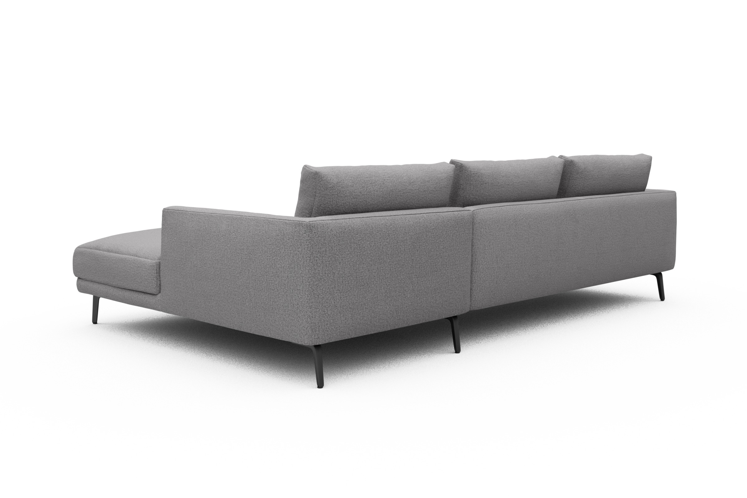 Ecksofa Karl Chaiselongue rechts mit 2,5-Sitzer Sama-Grey