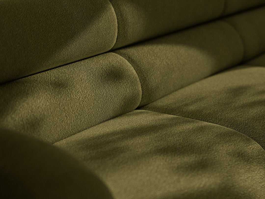Micadoni Neo Sofa 3-Sitzer Boucle Baloo Dunkles Olivgrün