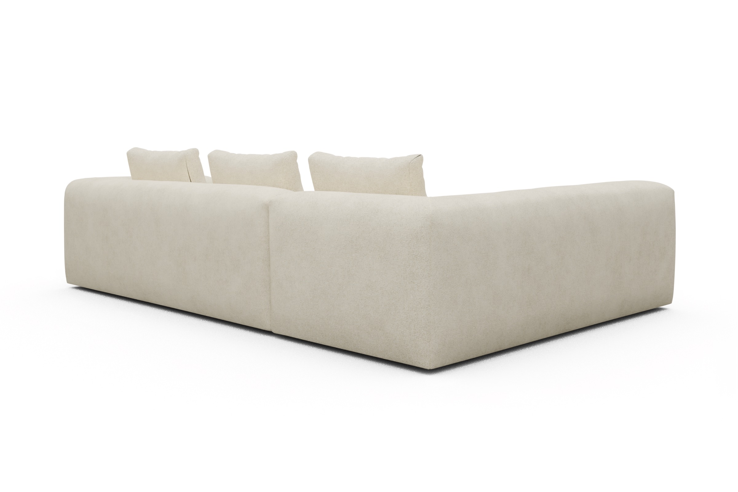 Ecksofa Fred 2x 2,5-Sitzer links offen Boucle-Off-White