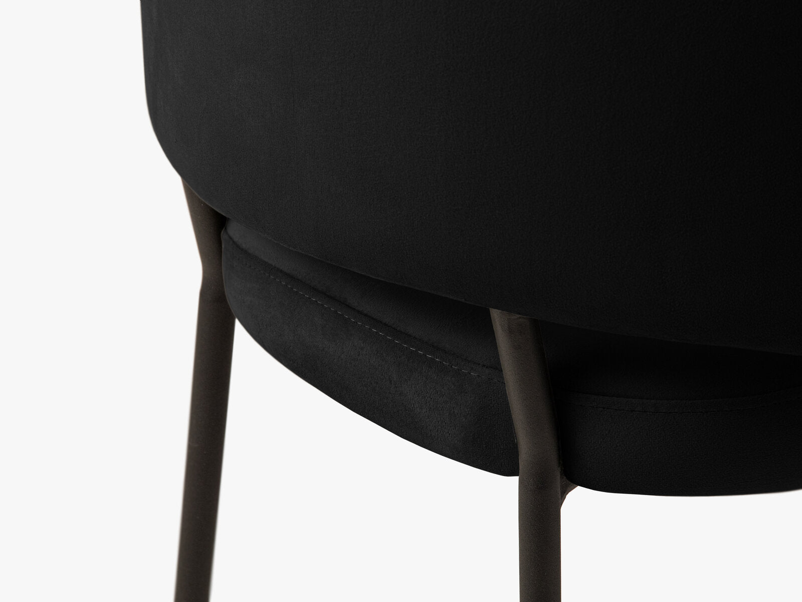 Micadoni Stuhl Dora Samt Magic Velvet Schwarz Metall Schwarz