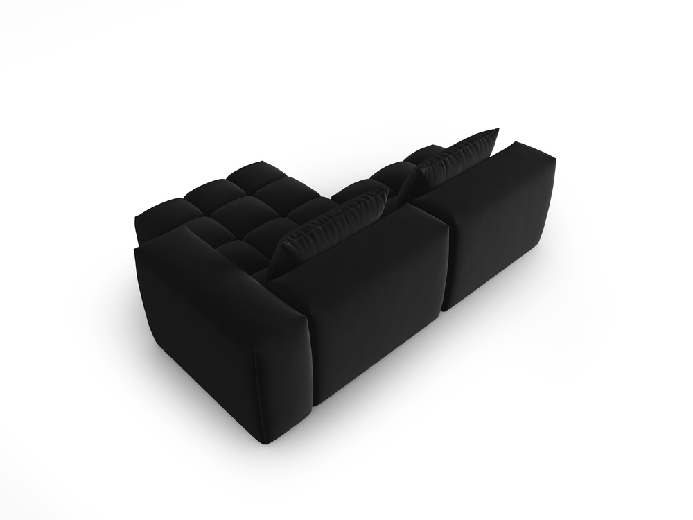 Cosmopolitan Design Ecksofa Verona 3-Sitzer offen Samt Casino Schwarz Rechts