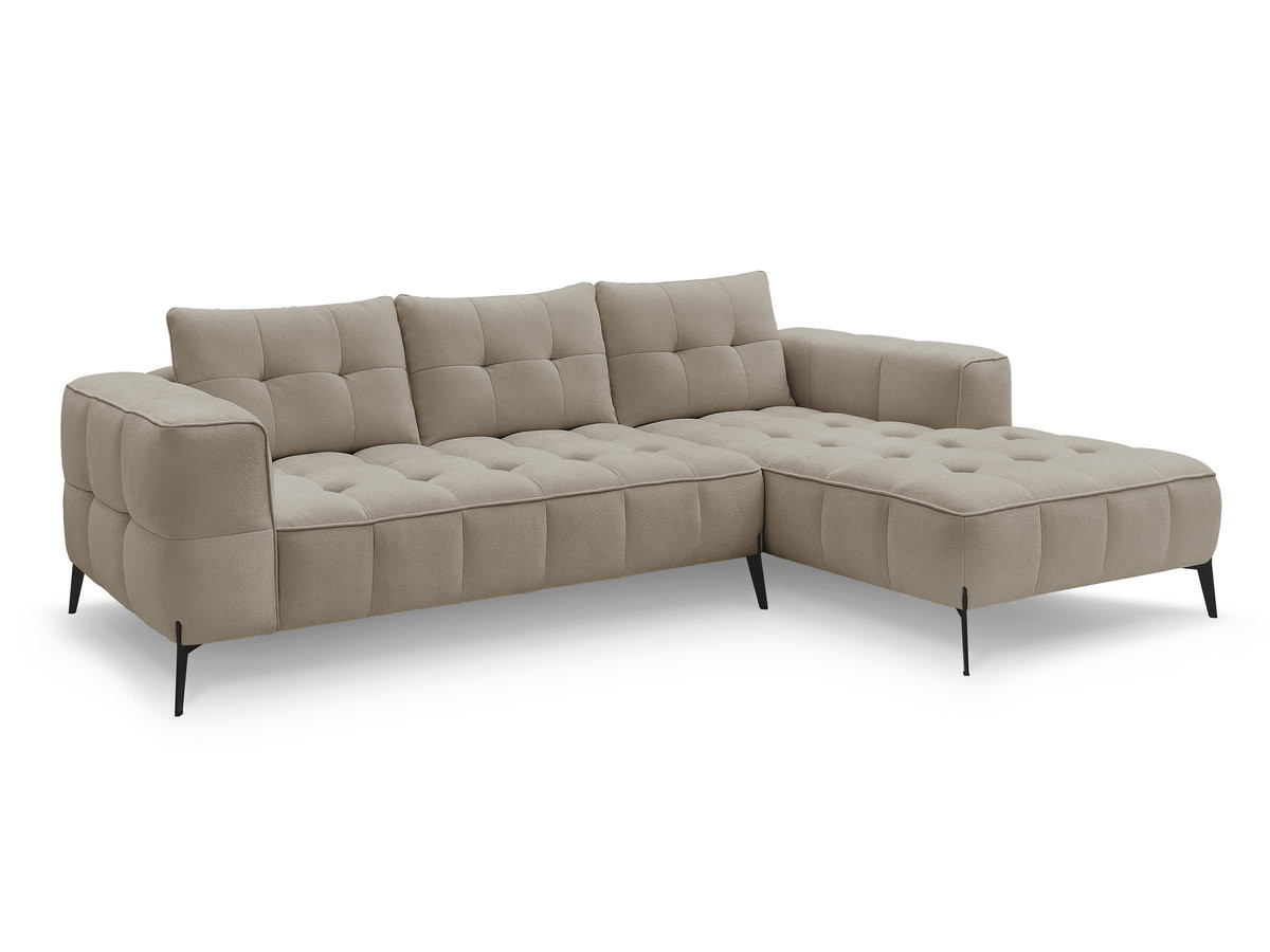 Bobochic Anis Ecksofa Strukturstoff Taupe Ecke rechts