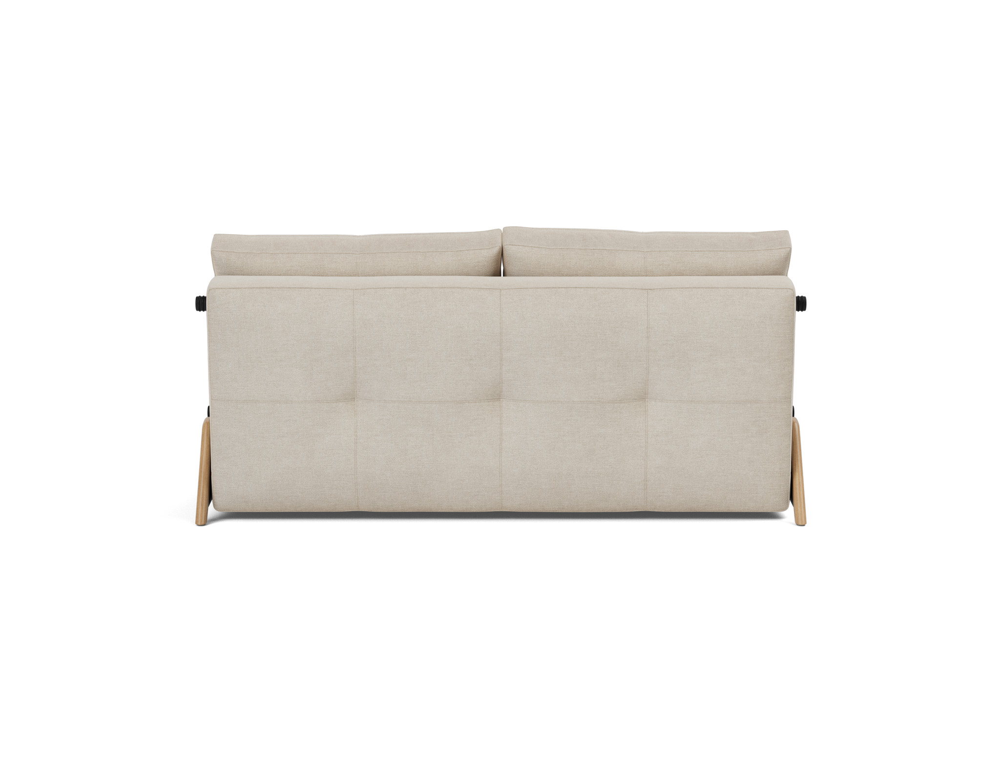 Schlafsofa Cubed 160 Flachgewebe Phobos 586-Latte Beine Eiche