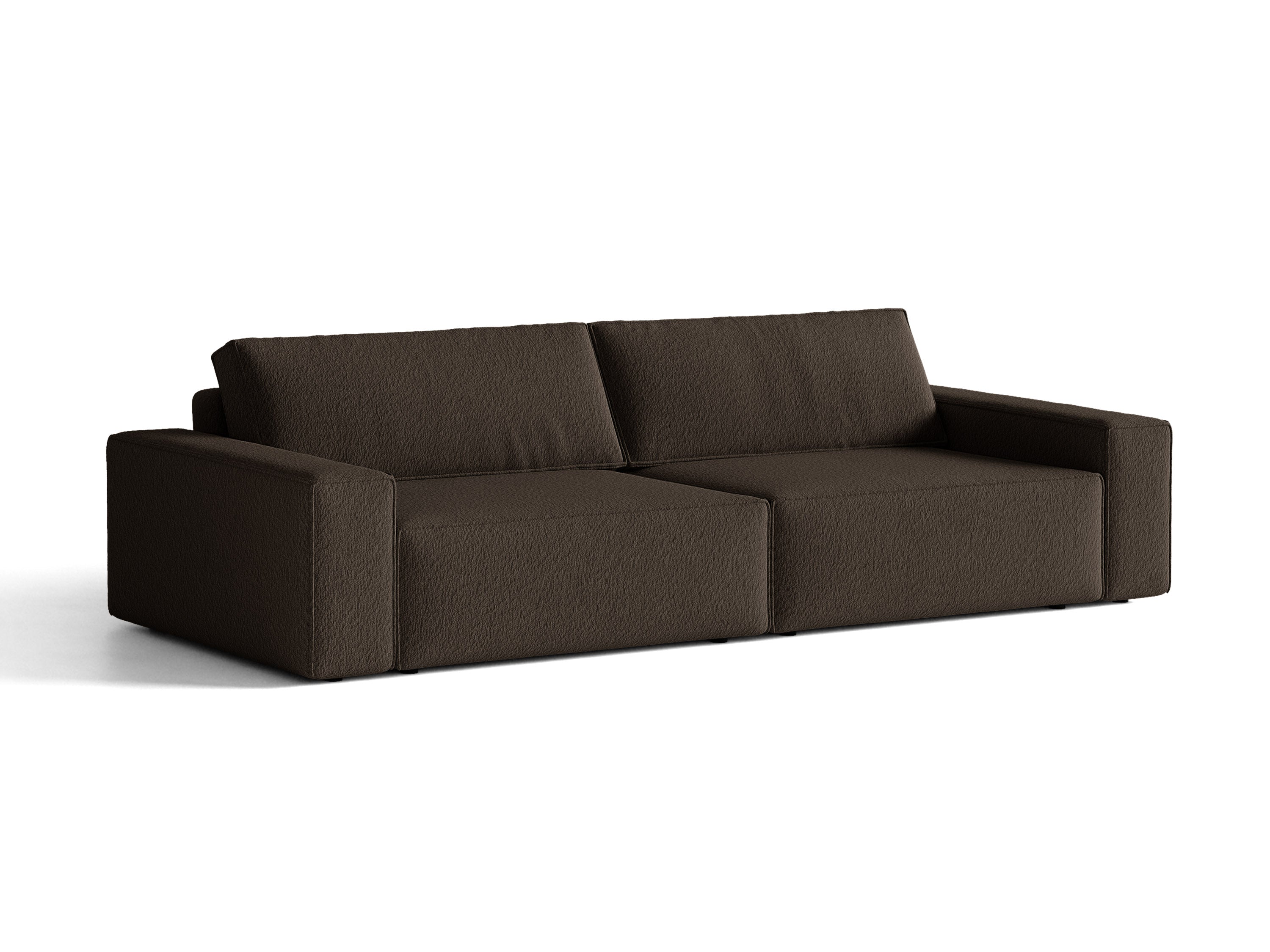 Micadoni Schlafsofa Jodie 3-Sitzer Boucle Baloo Braun