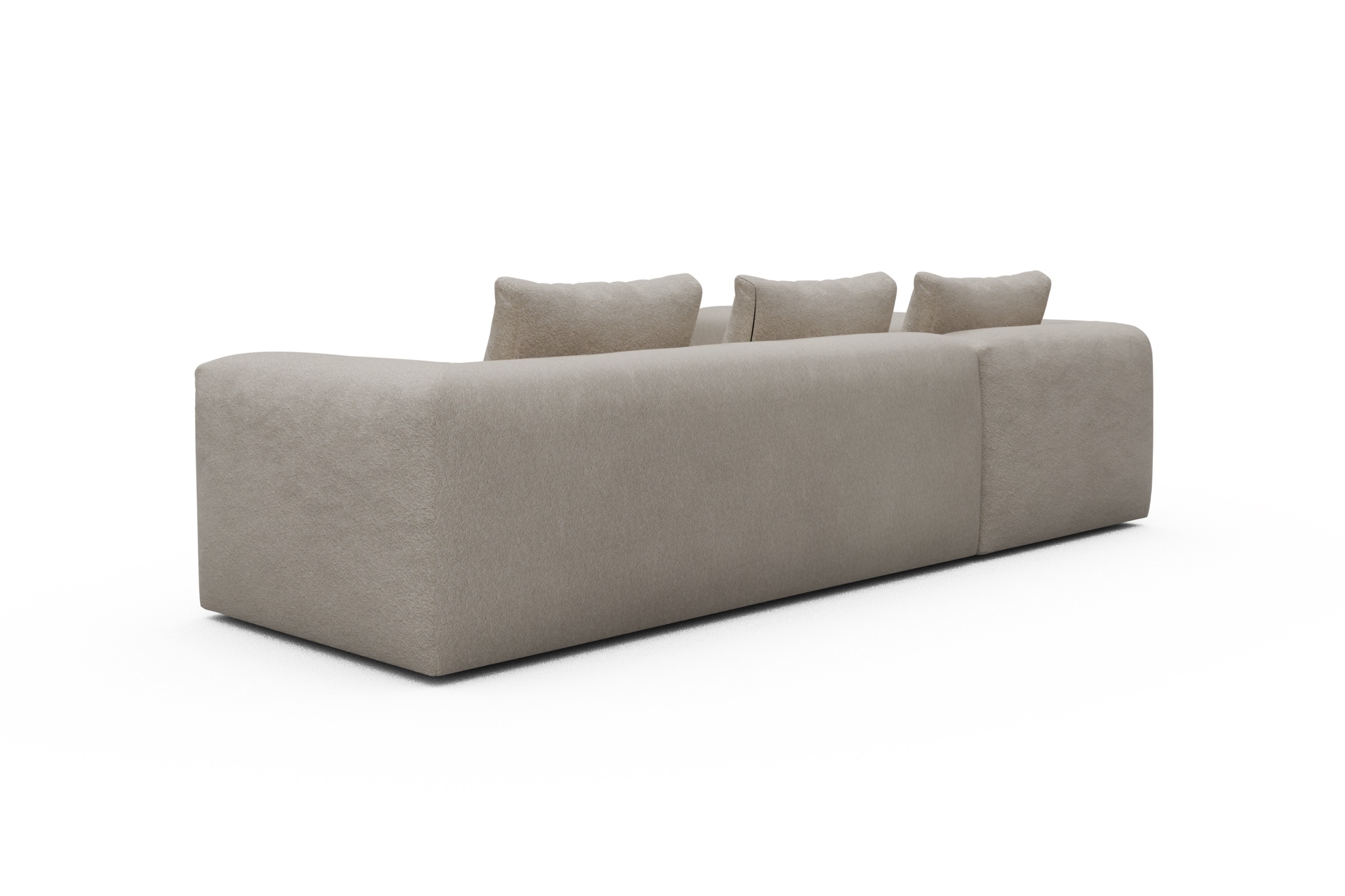 Ecksofa Fred 2x 2,5-Sitzer links offen Aivi-Lace-Beige