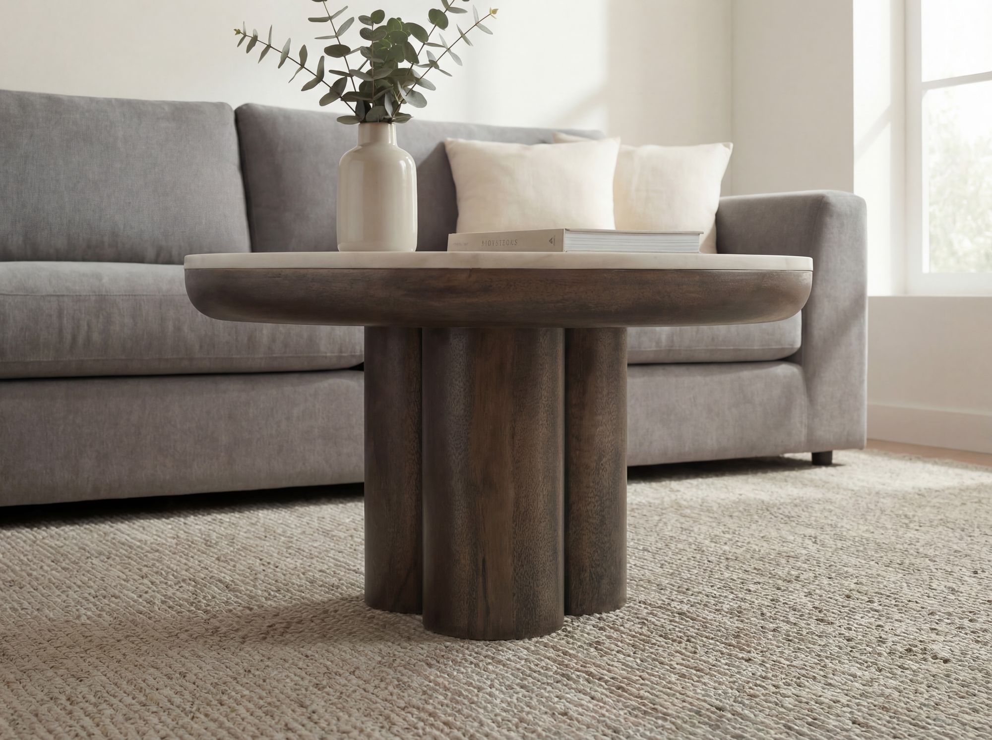 Couchtisch Stamsund Marmor Schwarz Ø 60 × H 35 cm