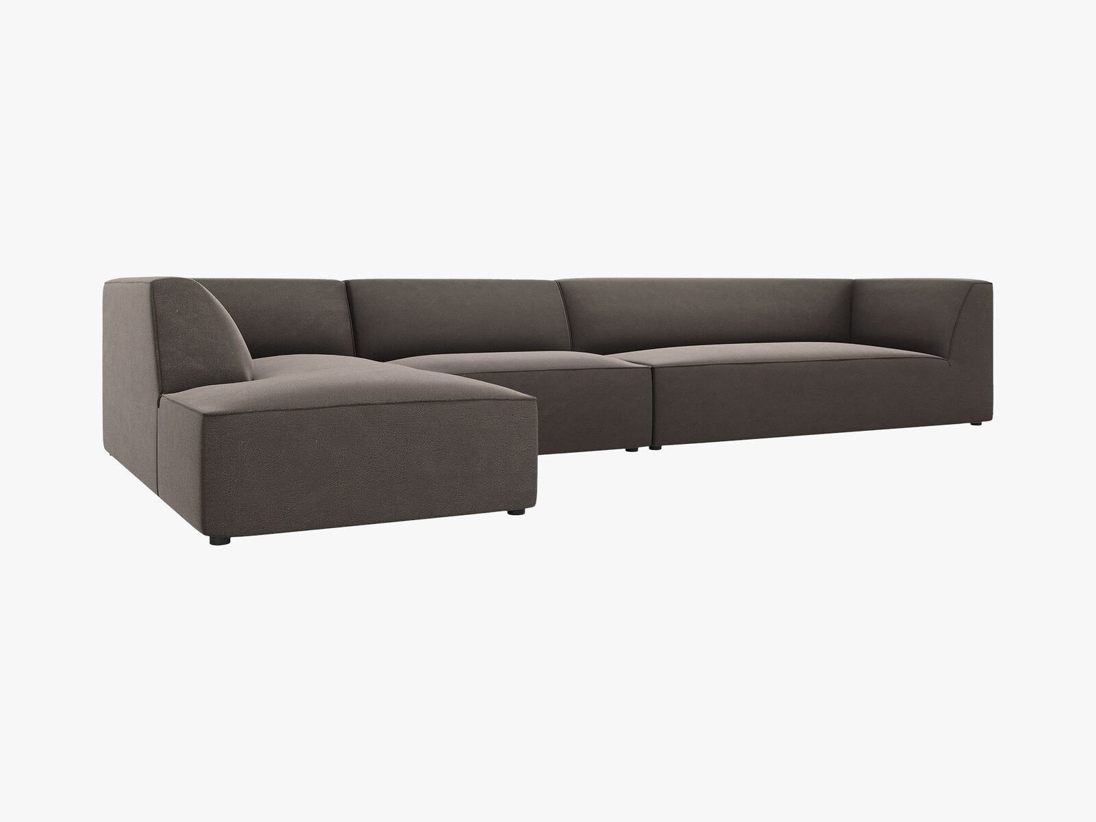 Micadoni Ecksofa Ruby 5-Sitzer Links Samt Salvador Dunkelgrau