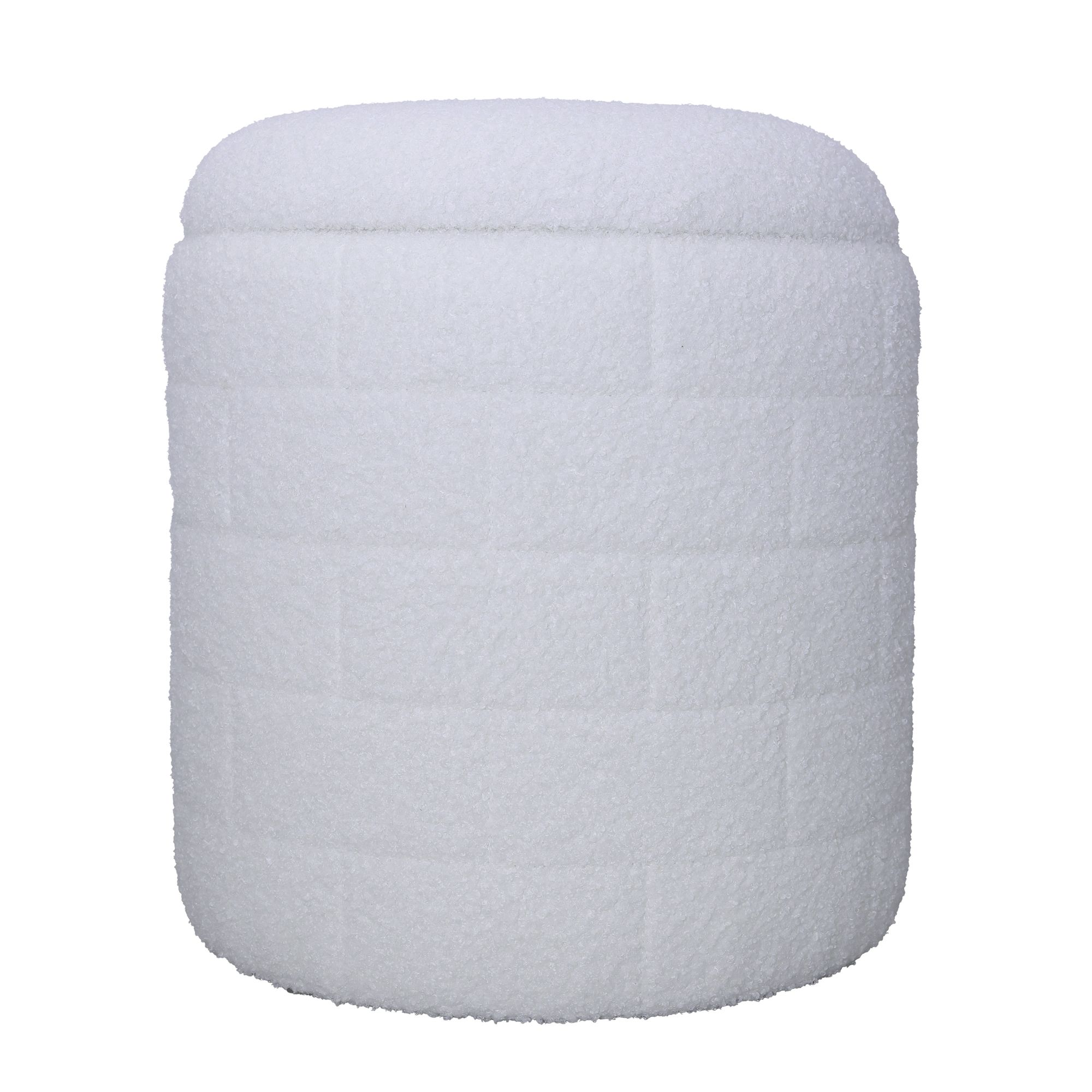 Sitzhocker Orkanger Stoff Weiß Ø 40 cm