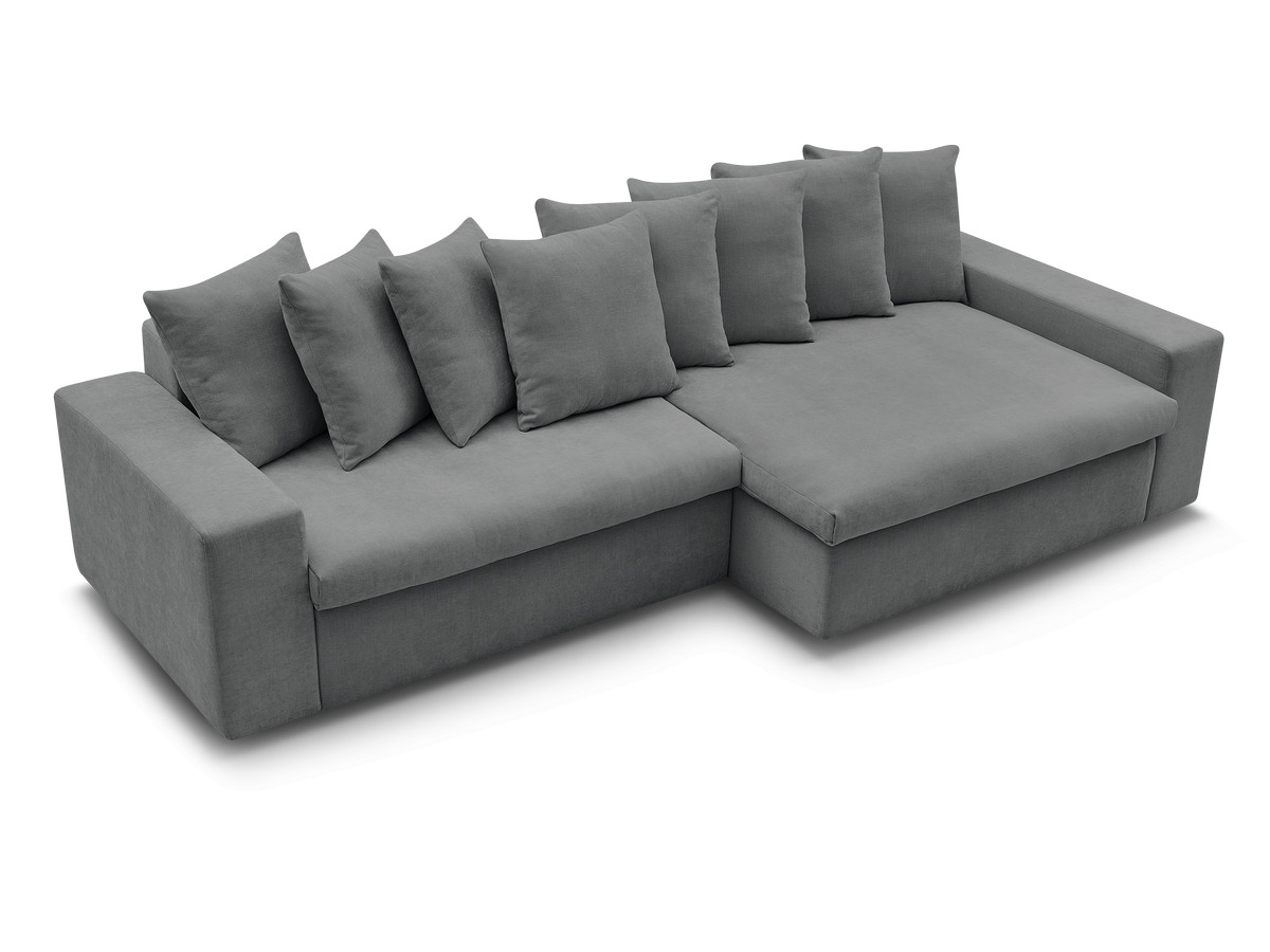 Bobochic Enore Ecksofa 330 × 100 cm Stoff Dunkelgrau Ecke rechts