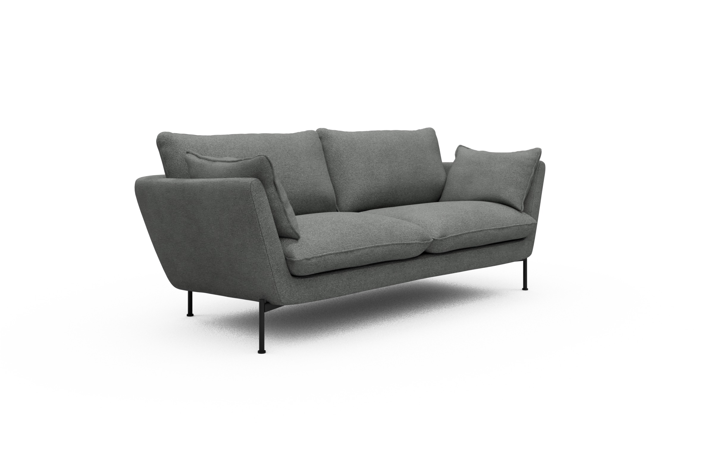 Sofa Anton 2-Sitzer Boucle-Ash-Grey