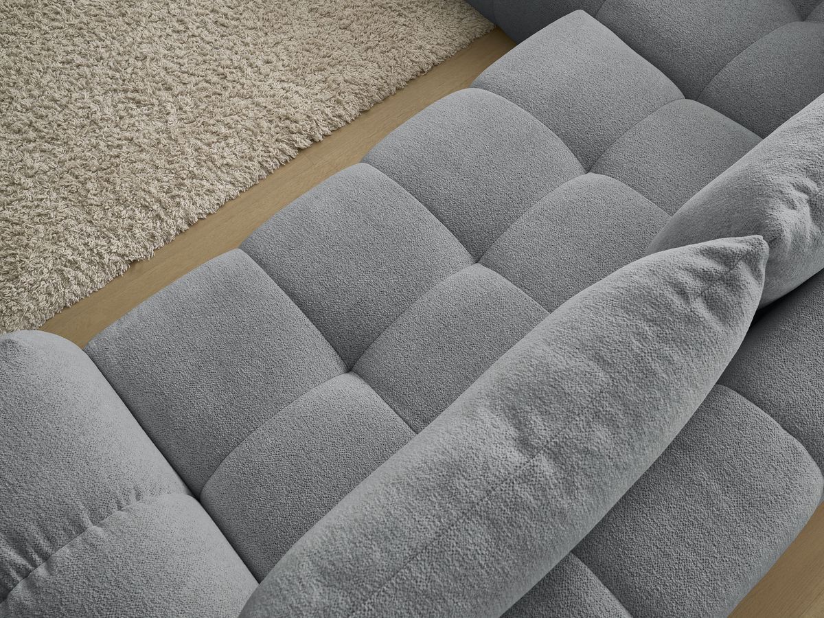 Bobochic Everest Ecksofa mit Schlaffunktion und Bettkasten 320 × 212 cm, 5 Kissen Melange-Stoff Dunkelgrau Ecke links