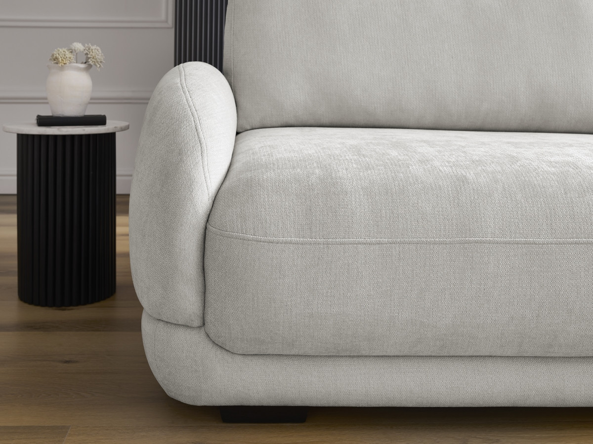 Bobochic Monica Schlafsofa 3-Sitzer mit Bettkasten Stoff Hellgrau