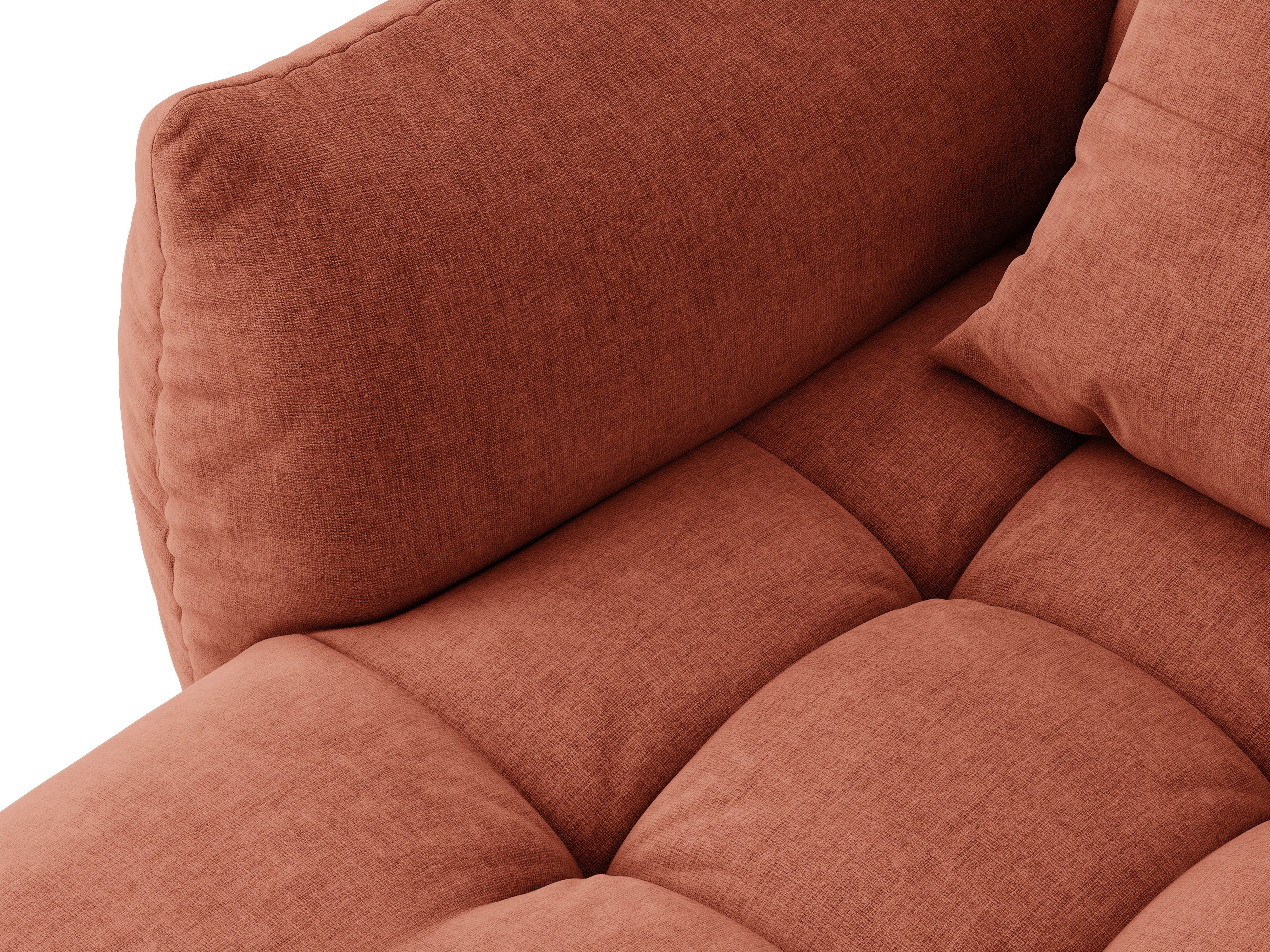 Micadoni Bloom Ecksofa 6-Sitzer Links Strukturierter Stoff Wind Kastanienbraun