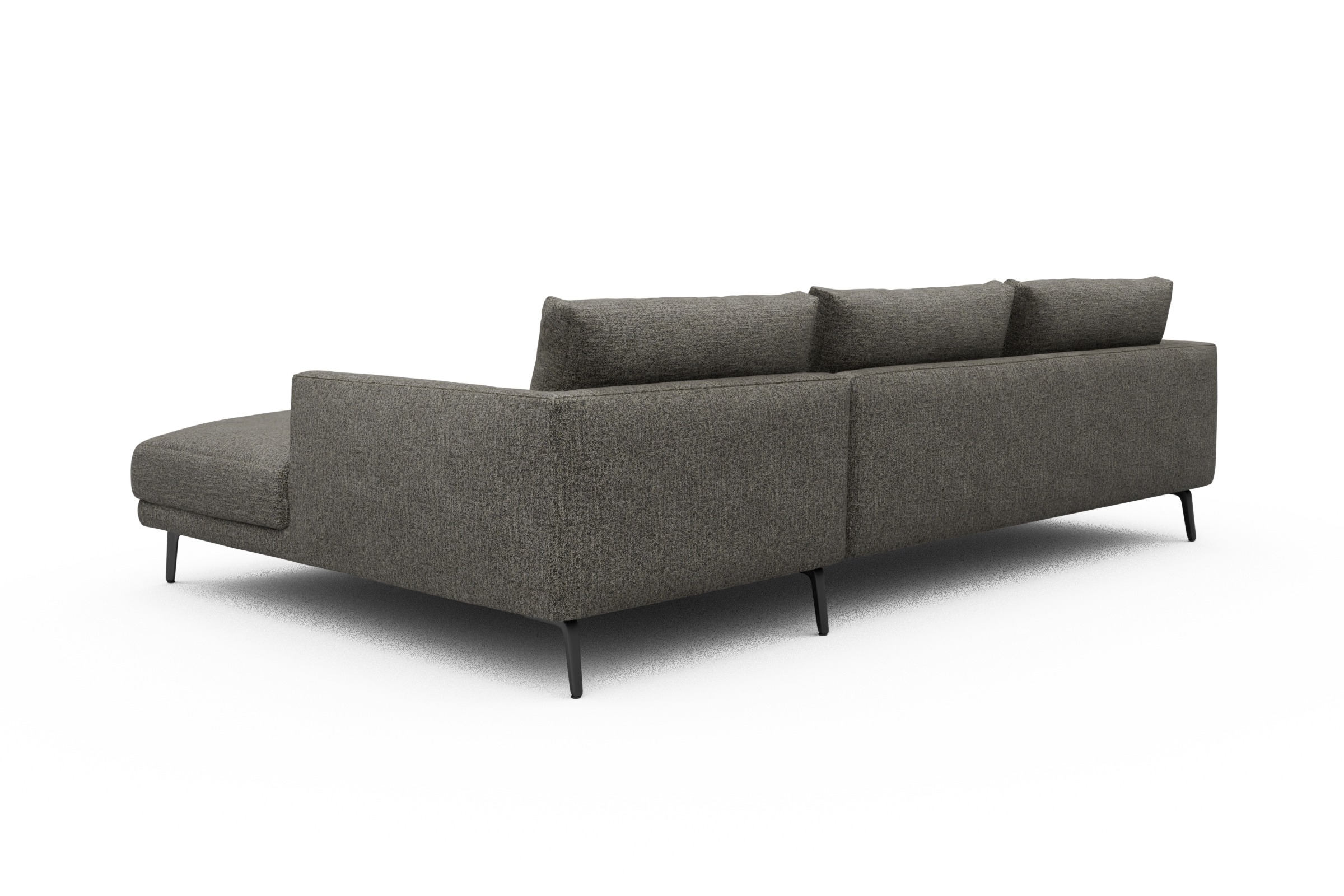Ecksofa Karl Chaiselongue rechts mit 2,5-Sitzer Carreno-Sepie-Brown